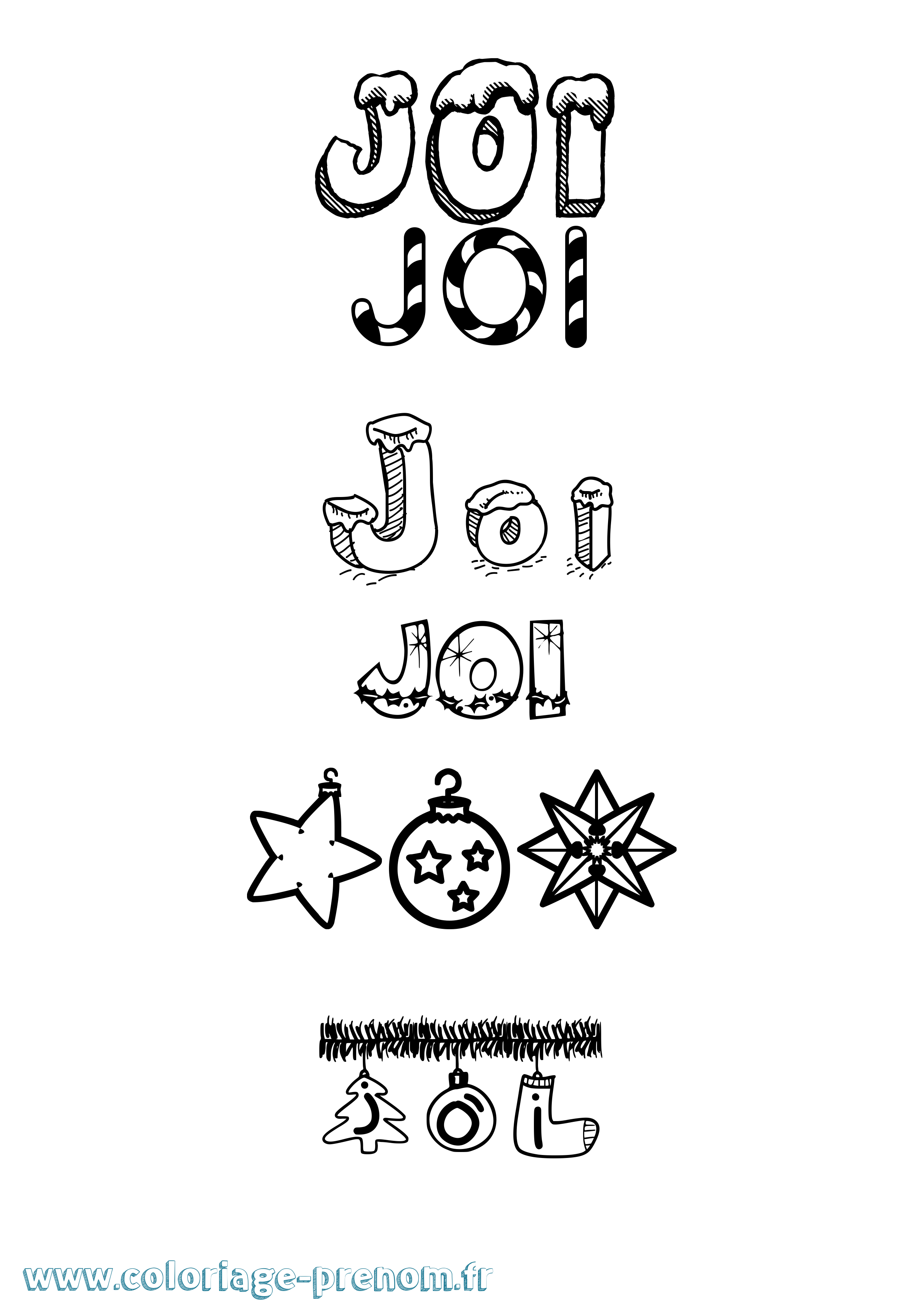 Coloriage Joi Noël Coloriage prénom Joi Noël
