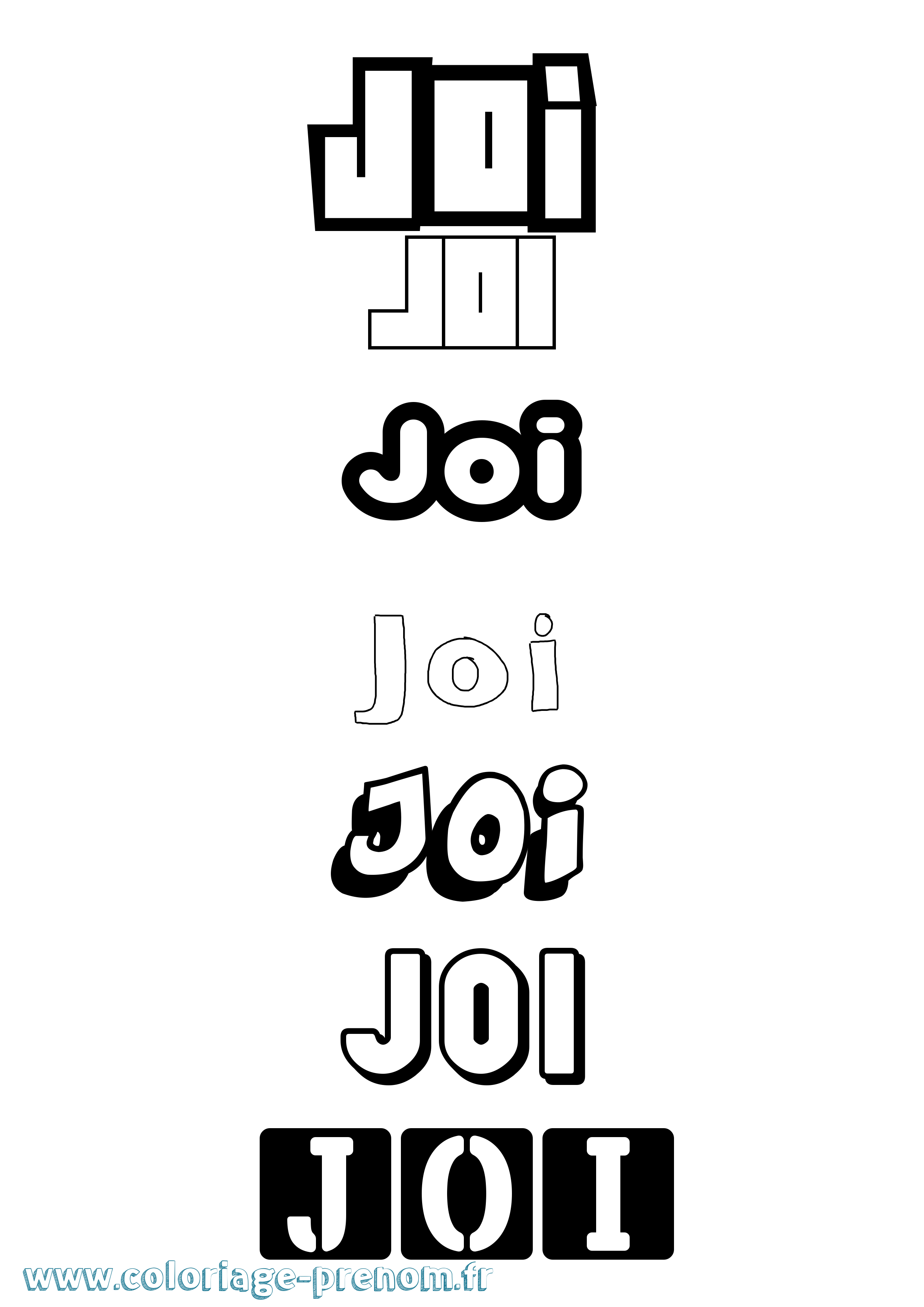 Coloriage Joi Simple Coloriage prénom Joi Simple