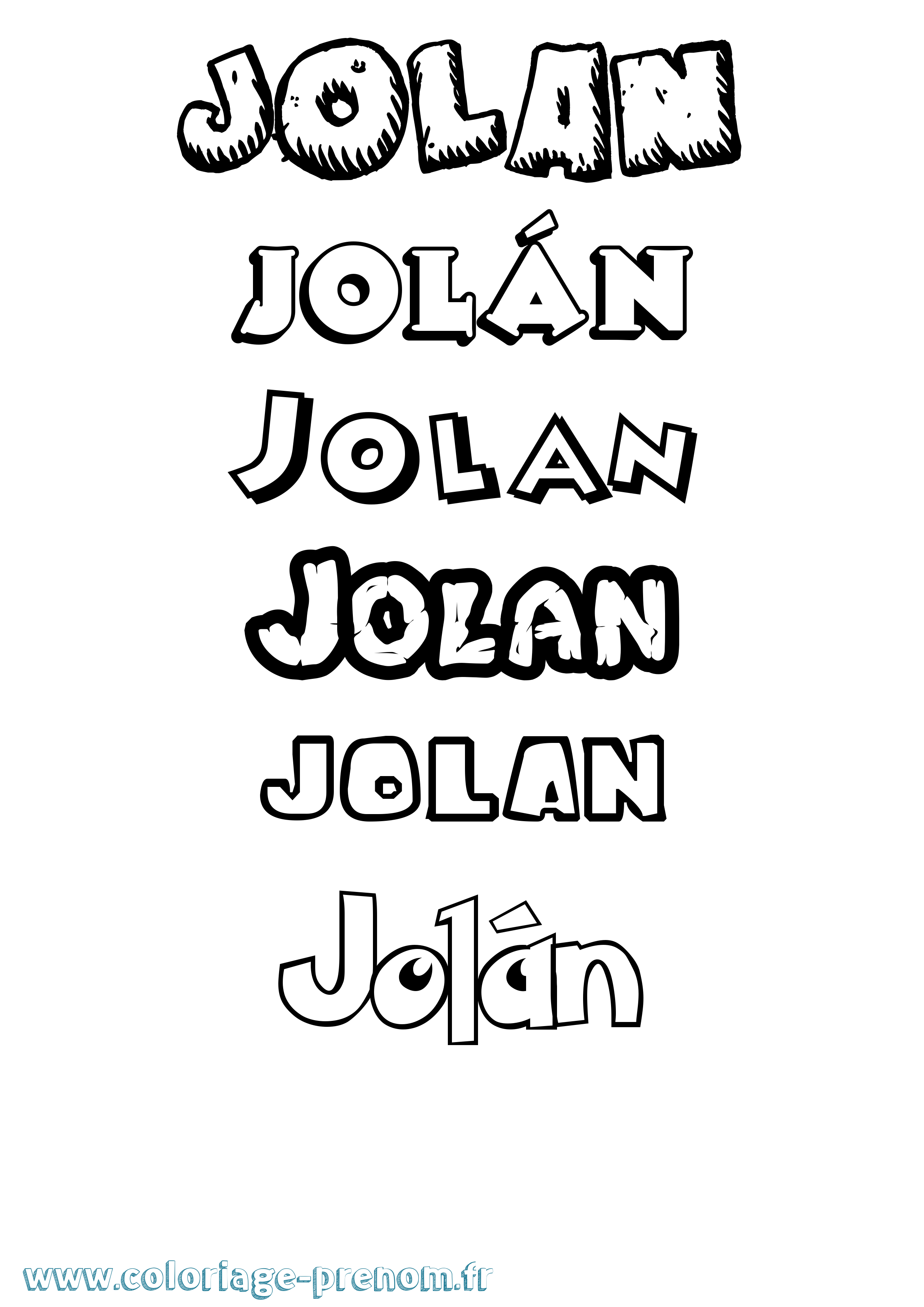 Coloriage Jolán Dessin Animé Coloriage prénom Jolán Dessin Animé