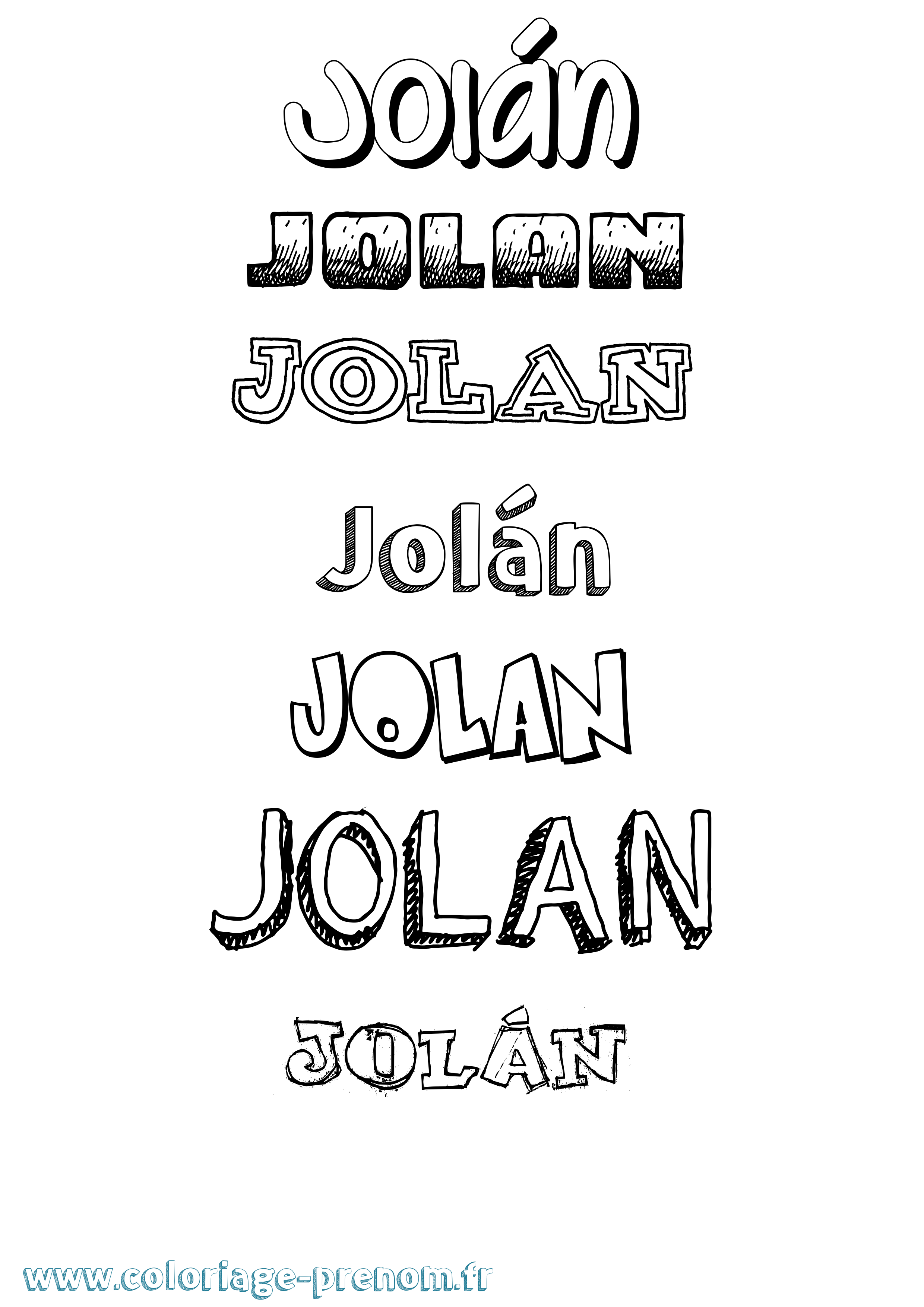 Coloriage Jolán Dessiné Coloriage prénom Jolán Dessiné