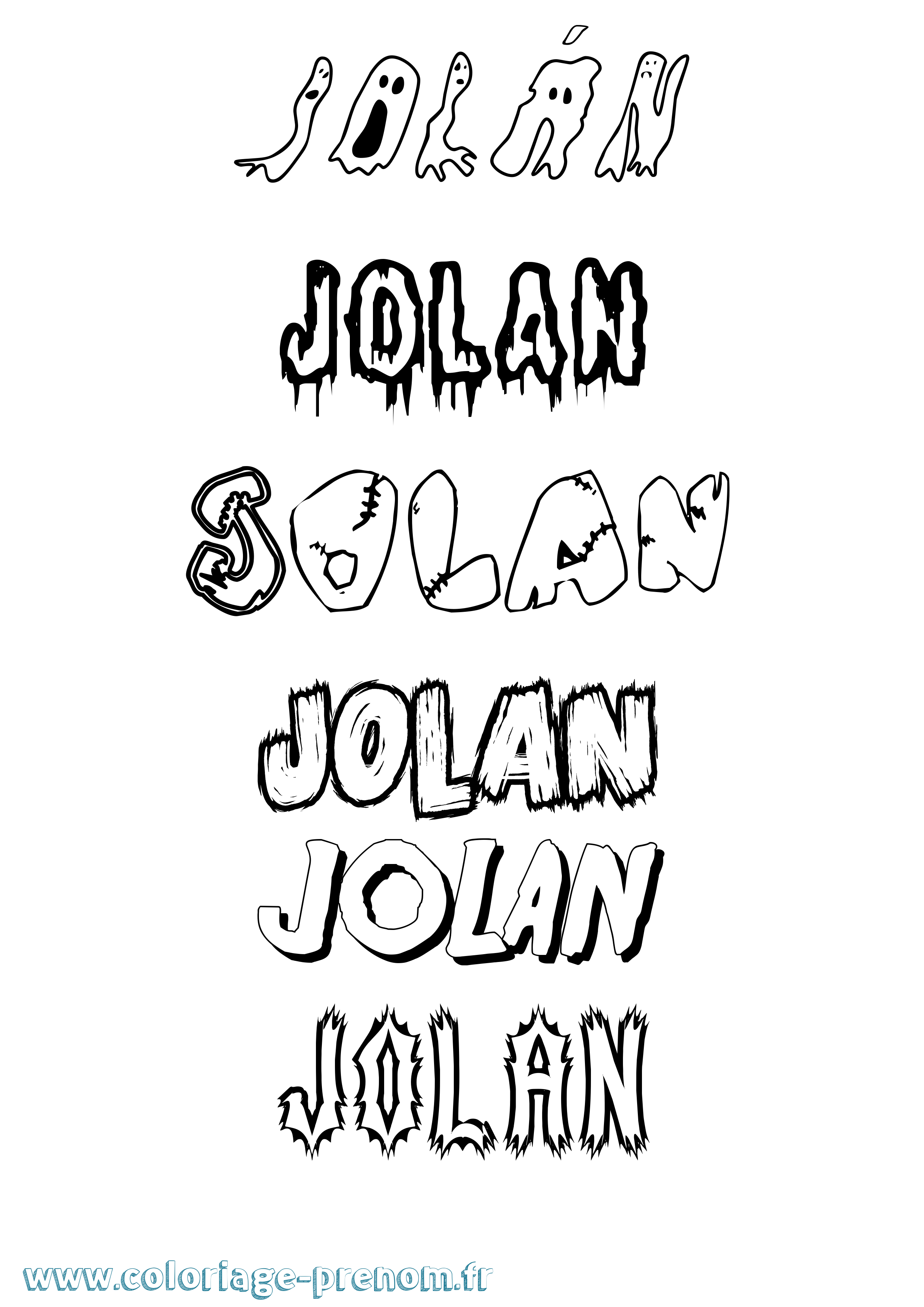 Coloriage Jolán Frisson Coloriage prénom Jolán Frisson