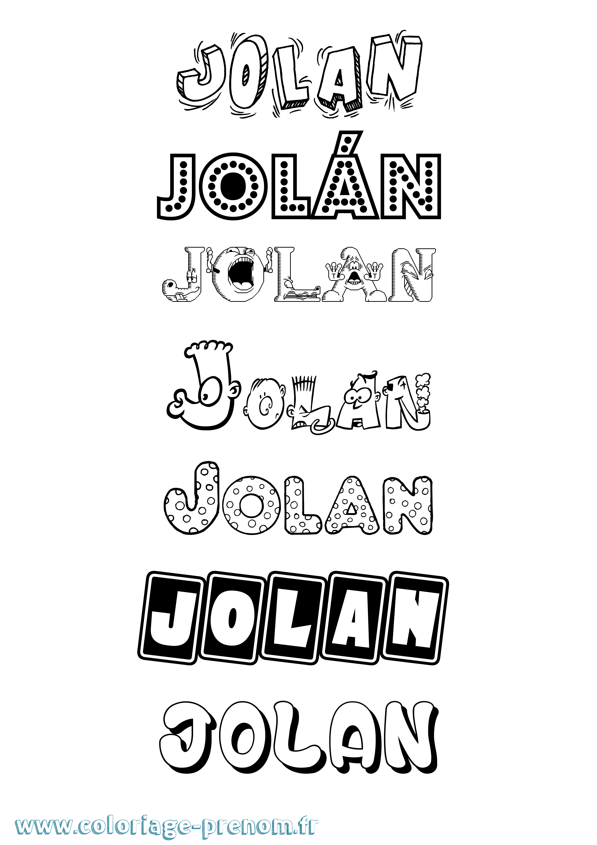 Coloriage Jolán Fun Coloriage prénom Jolán Fun