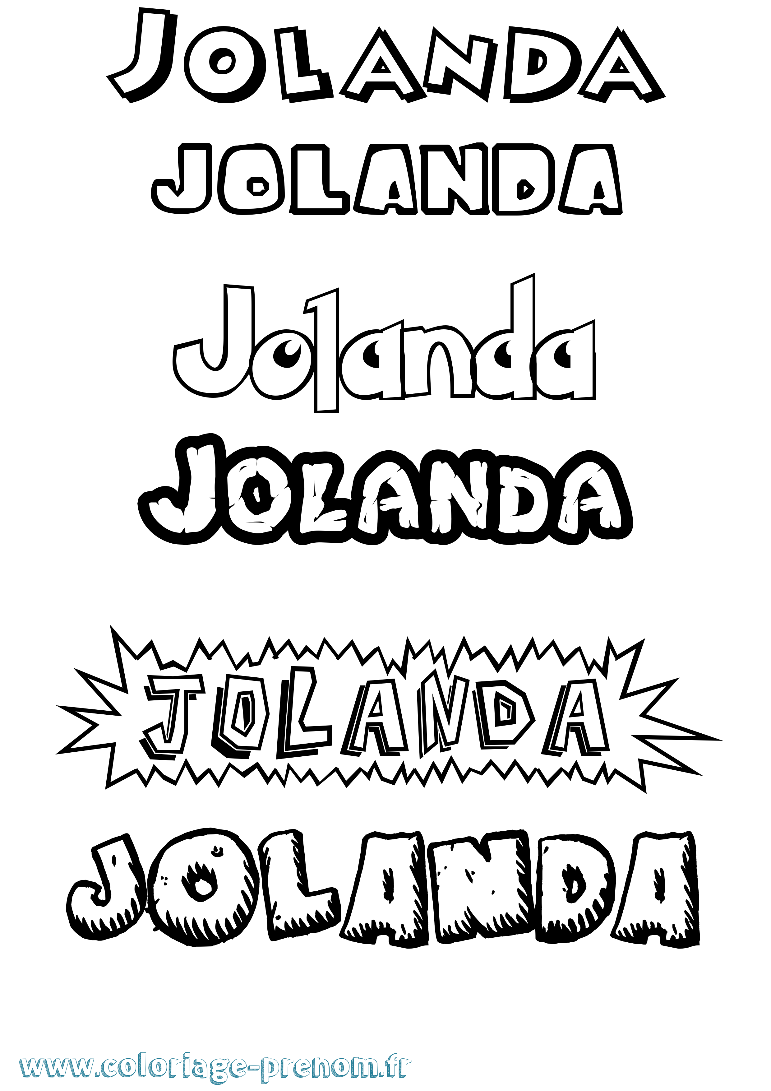 Coloriage Jolanda Dessin Animé Coloriage prénom Jolanda Dessin Animé
