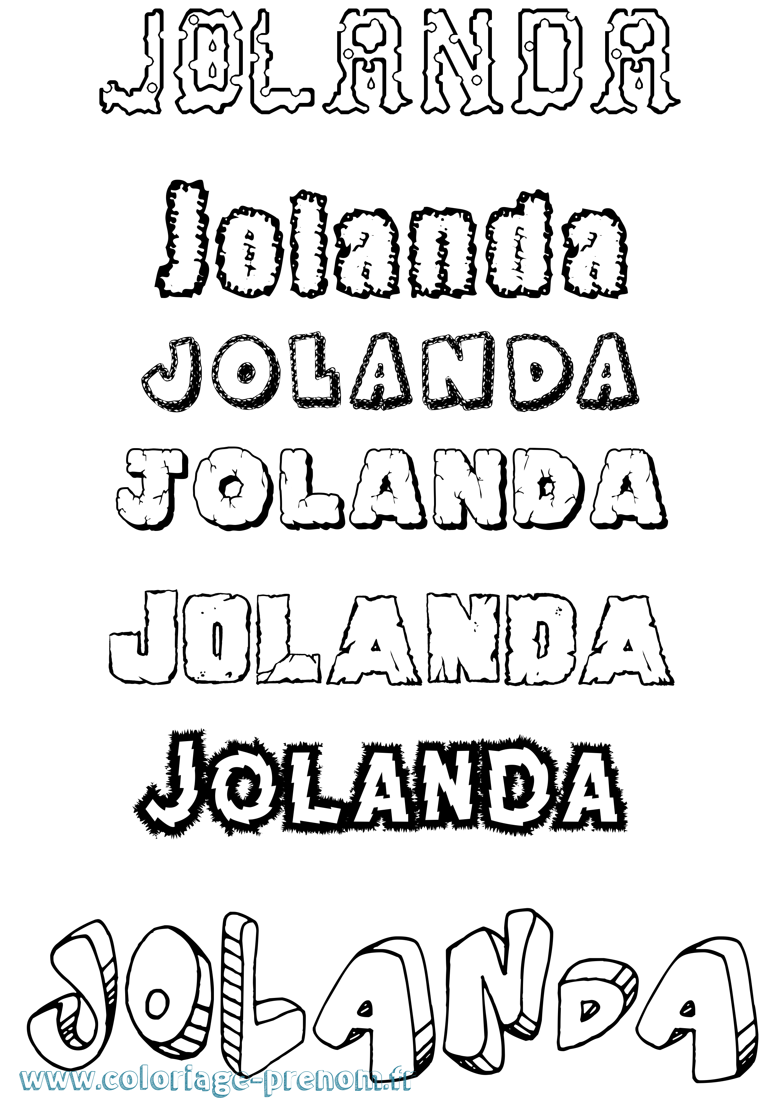 Coloriage Jolanda Destructuré Coloriage prénom Jolanda Destructuré
