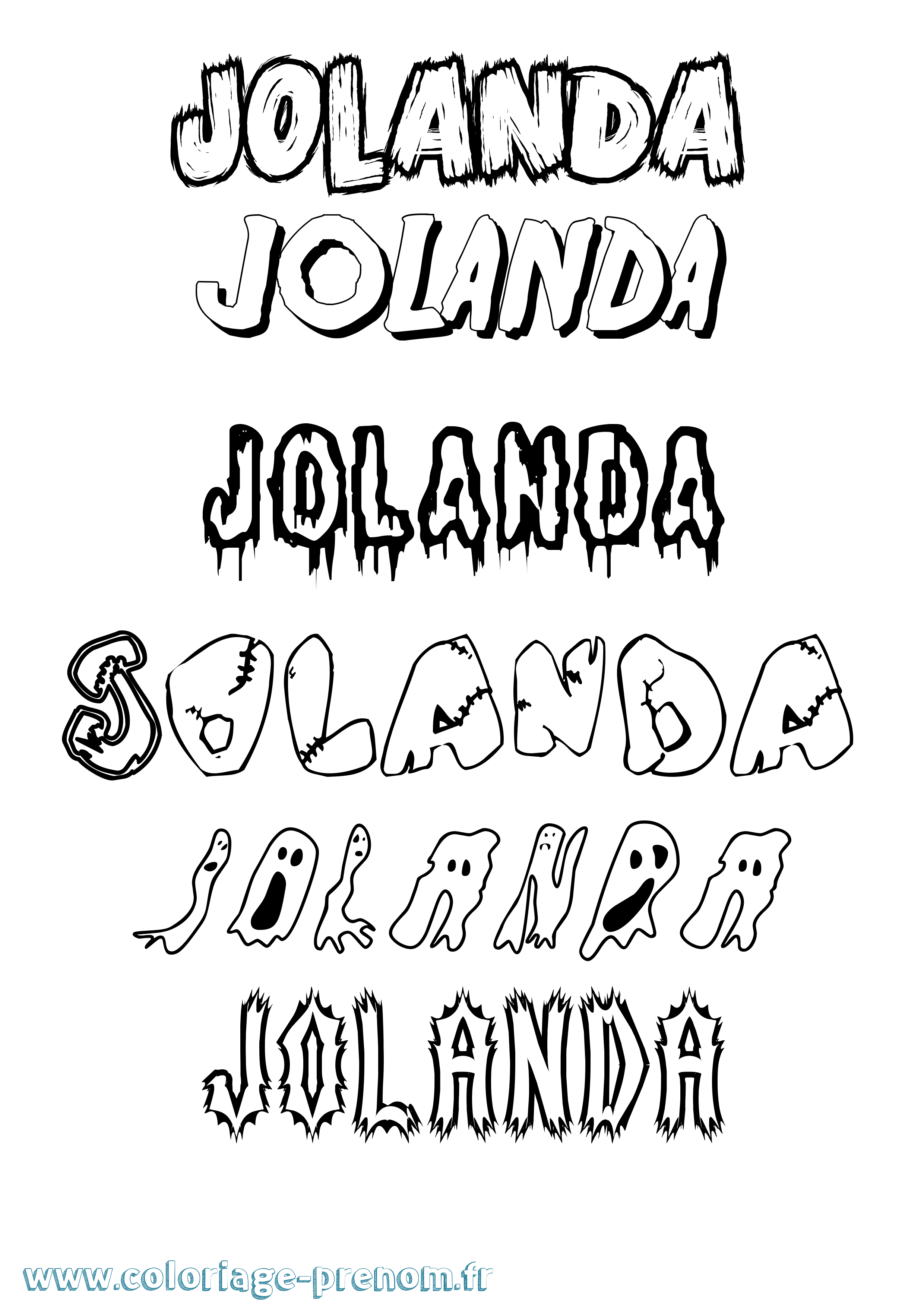 Coloriage Jolanda Frisson Coloriage prénom Jolanda Frisson