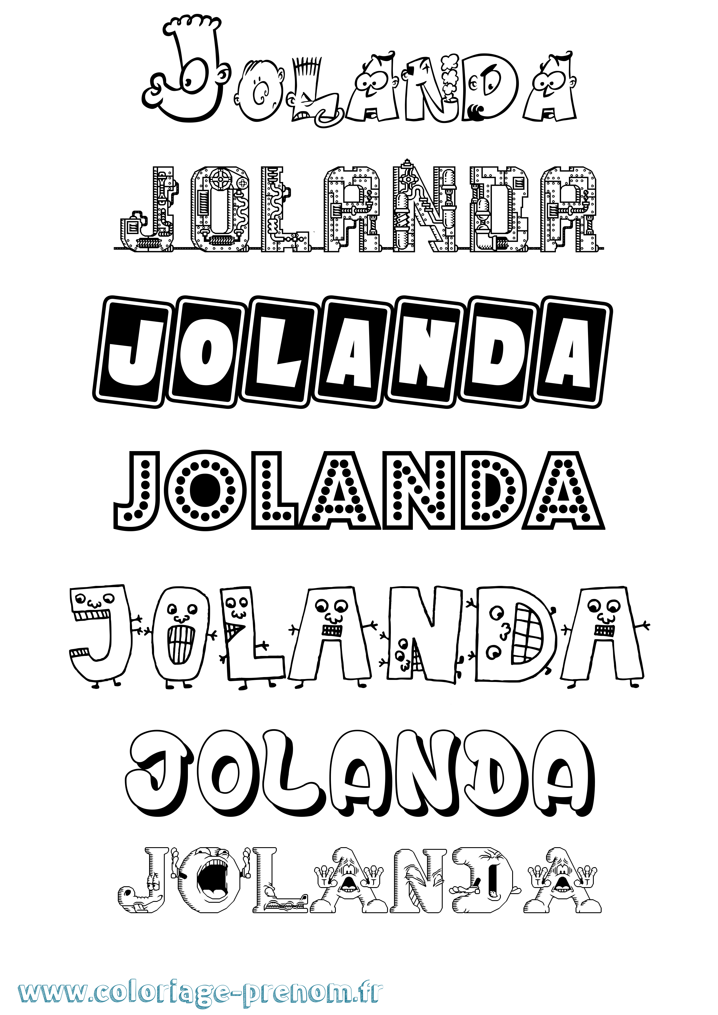 Coloriage Jolanda Fun Coloriage prénom Jolanda Fun