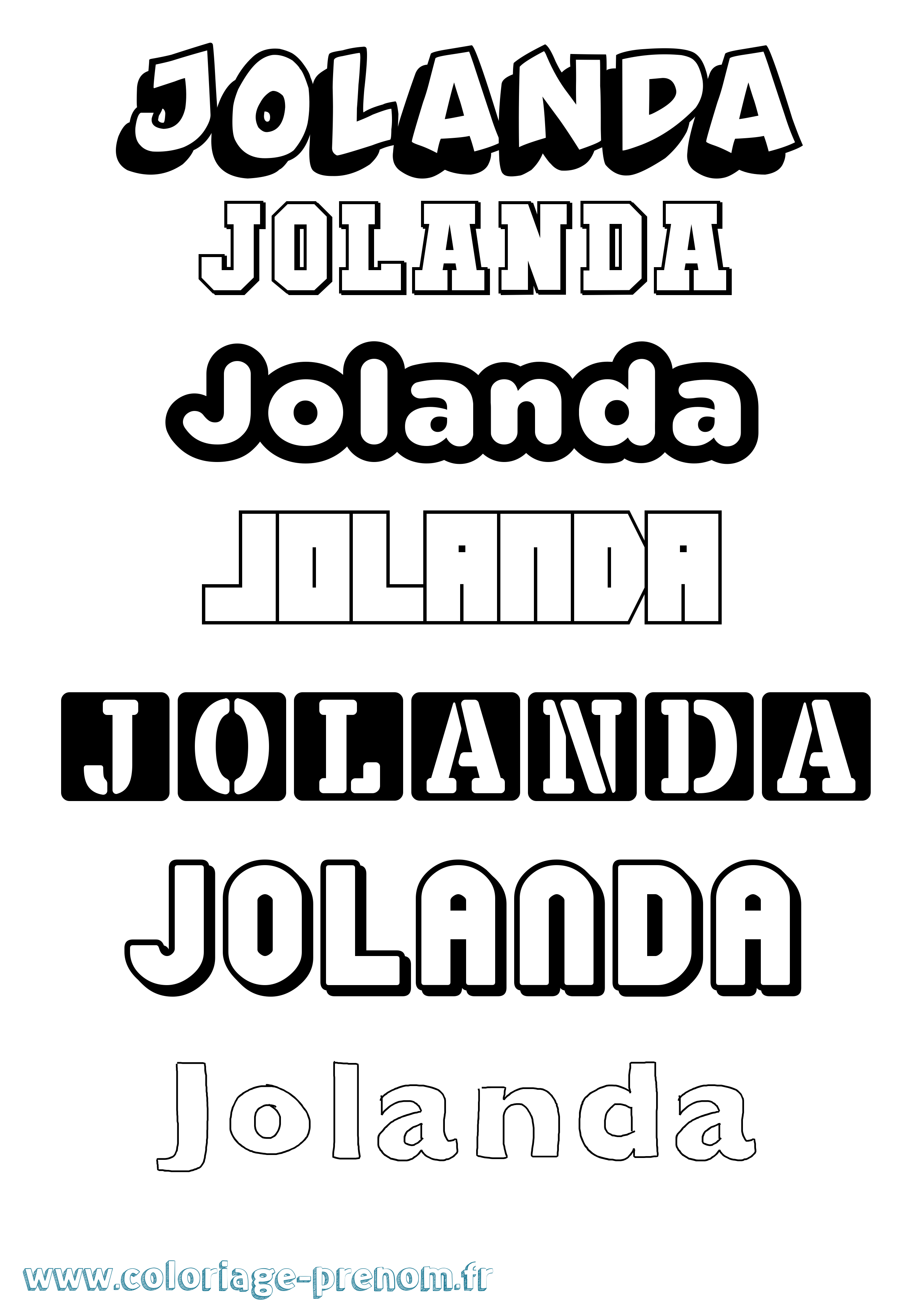 Coloriage Jolanda Simple Coloriage prénom Jolanda Simple