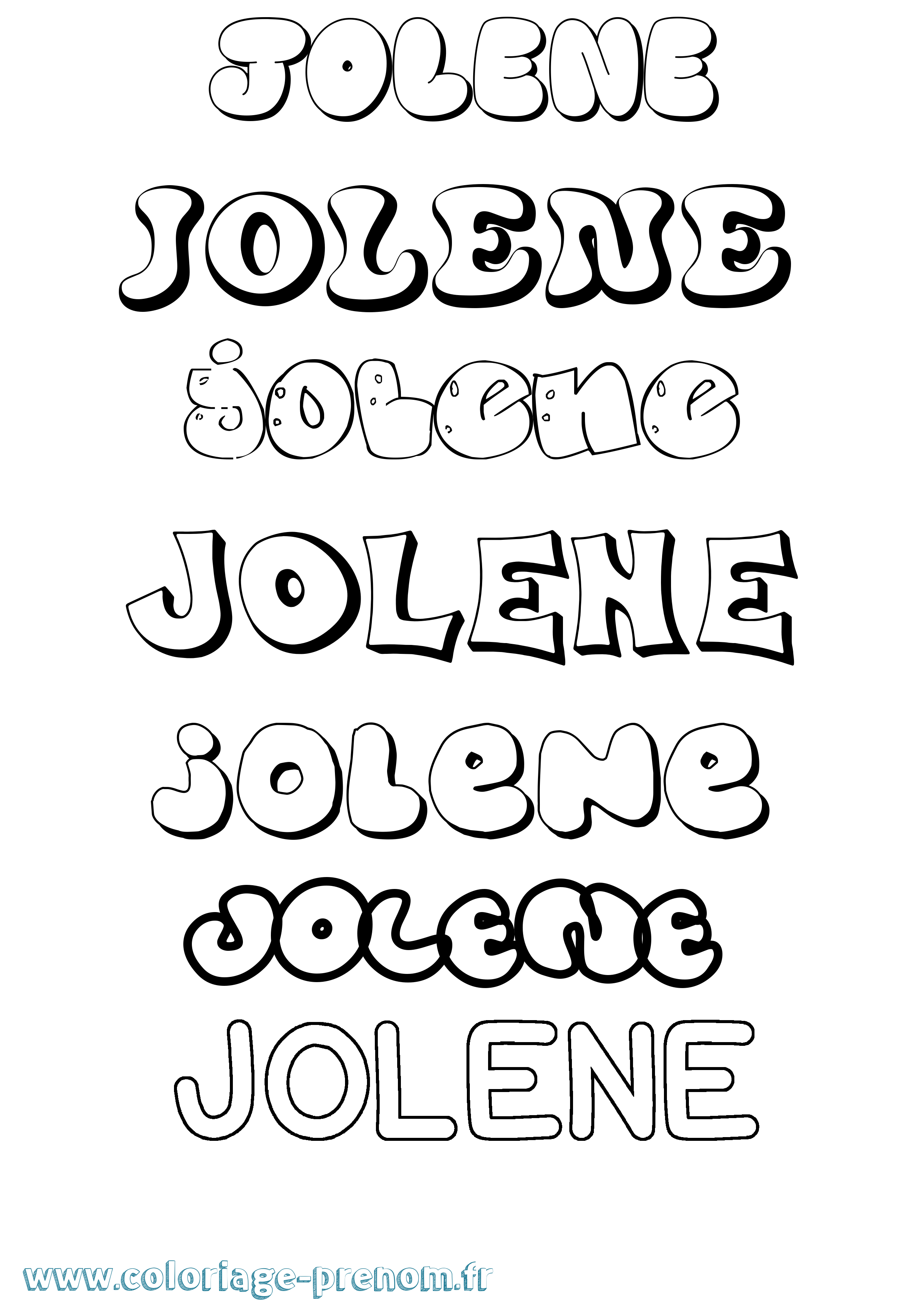 Coloriage Jolene Bubble Coloriage prénom Jolene Bubble