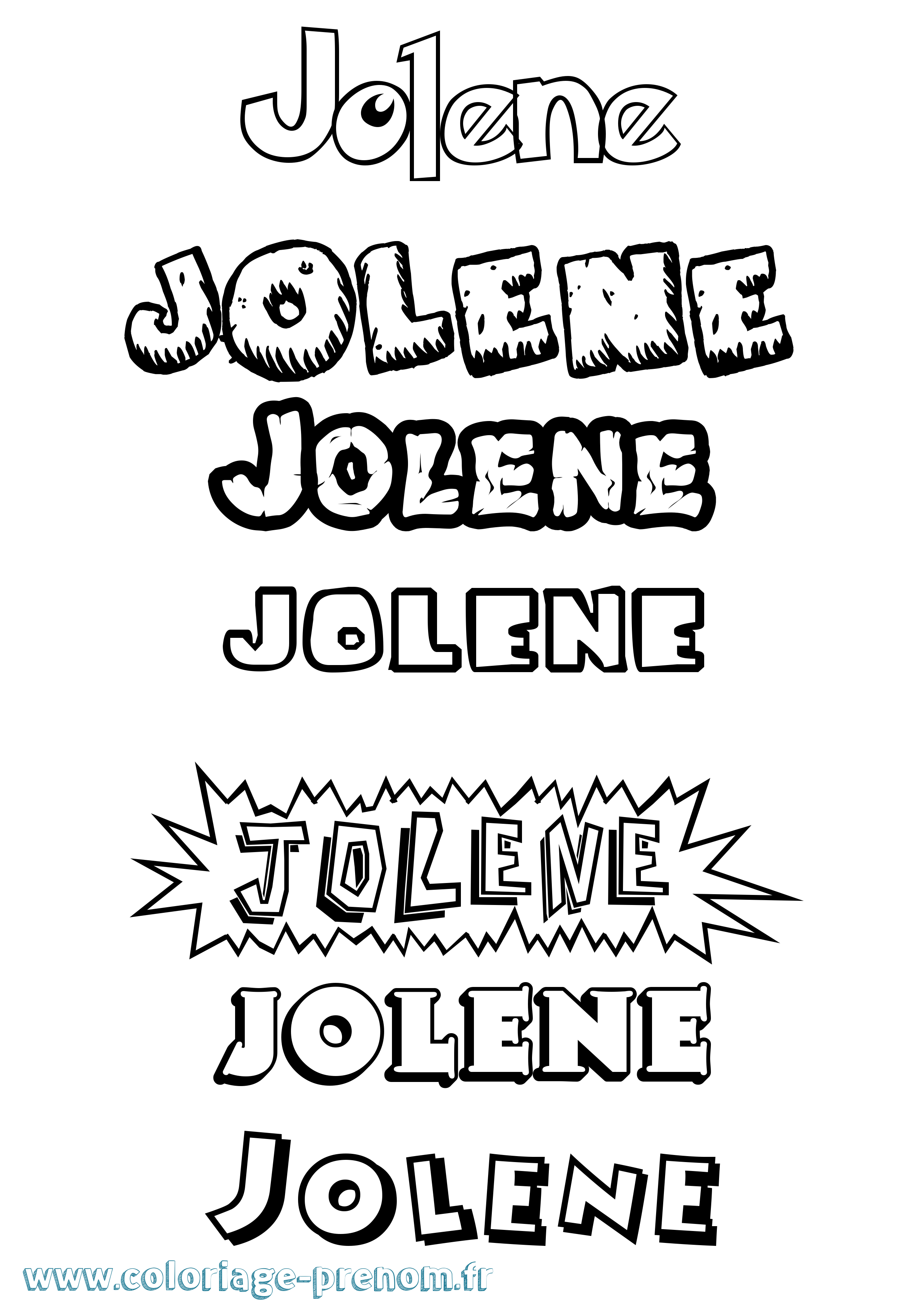 Coloriage Jolene Dessin Animé Coloriage prénom Jolene Dessin Animé