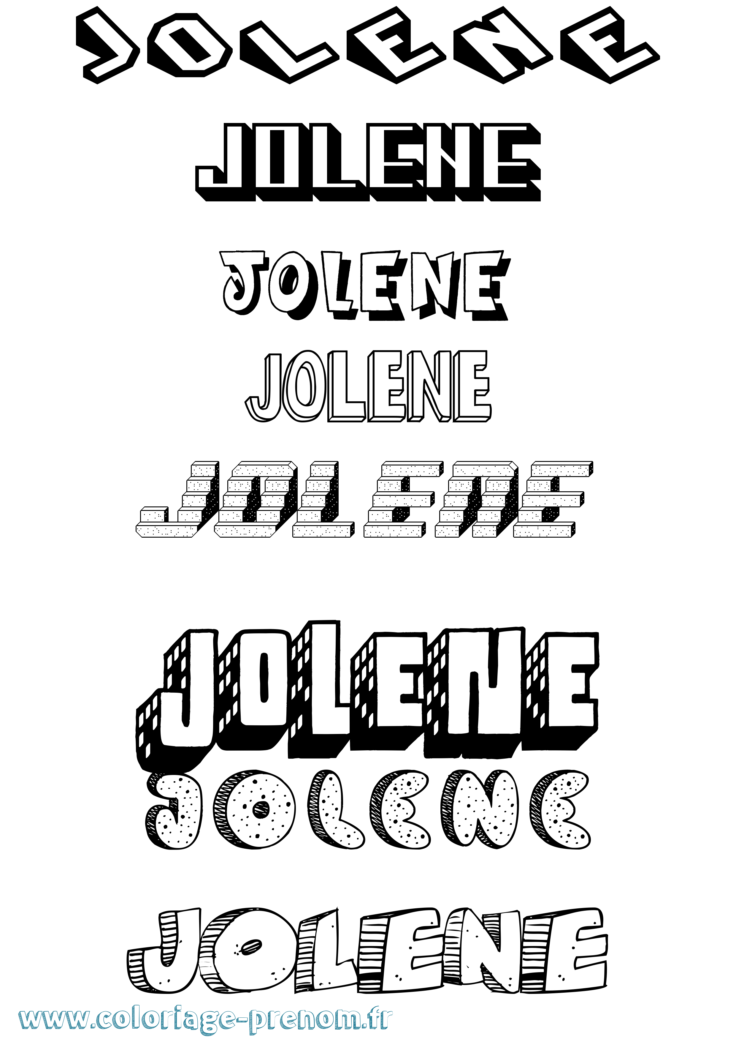 Coloriage Jolene Effet 3D Coloriage prénom Jolene Effet 3D