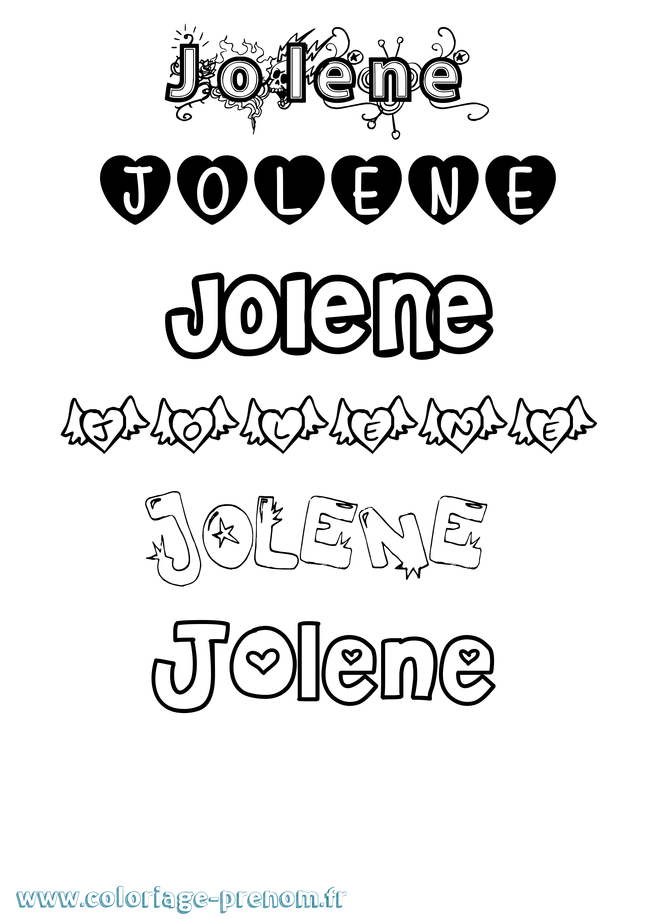 Coloriage Jolene Girly Coloriage prénom Jolene Girly