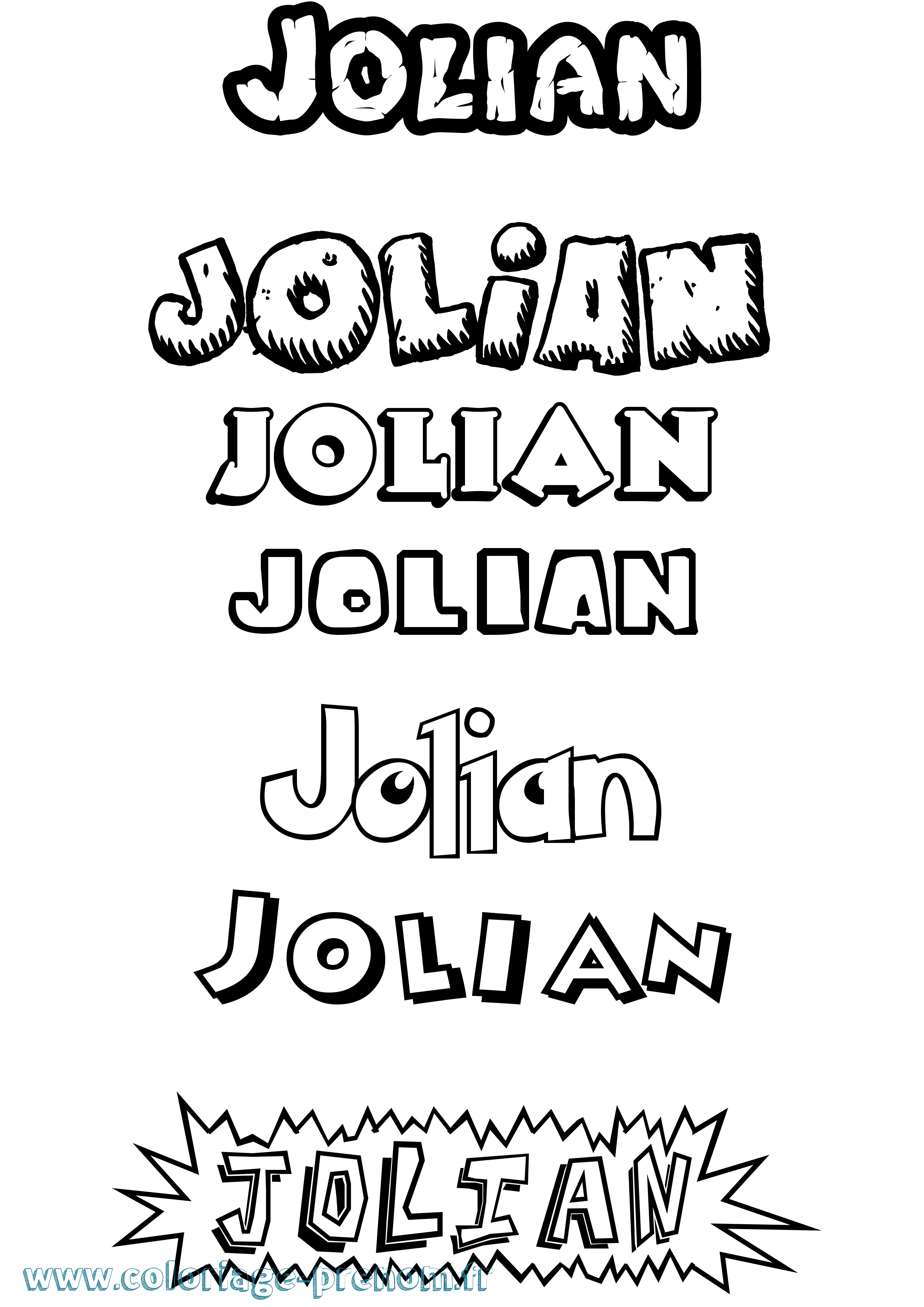 Coloriage Jolian Dessin Animé Coloriage prénom Jolian Dessin Animé