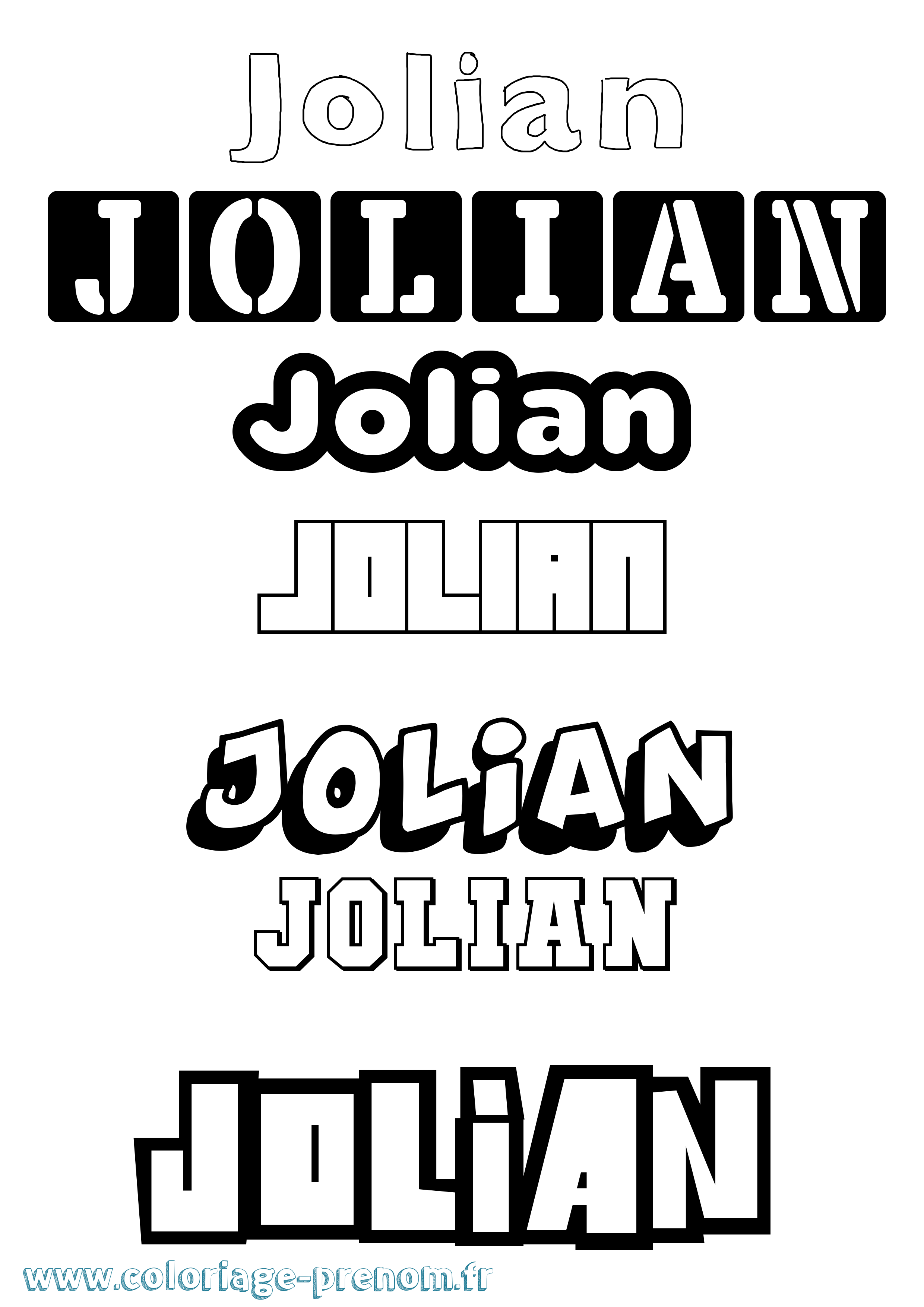 Coloriage Jolian Simple Coloriage prénom Jolian Simple