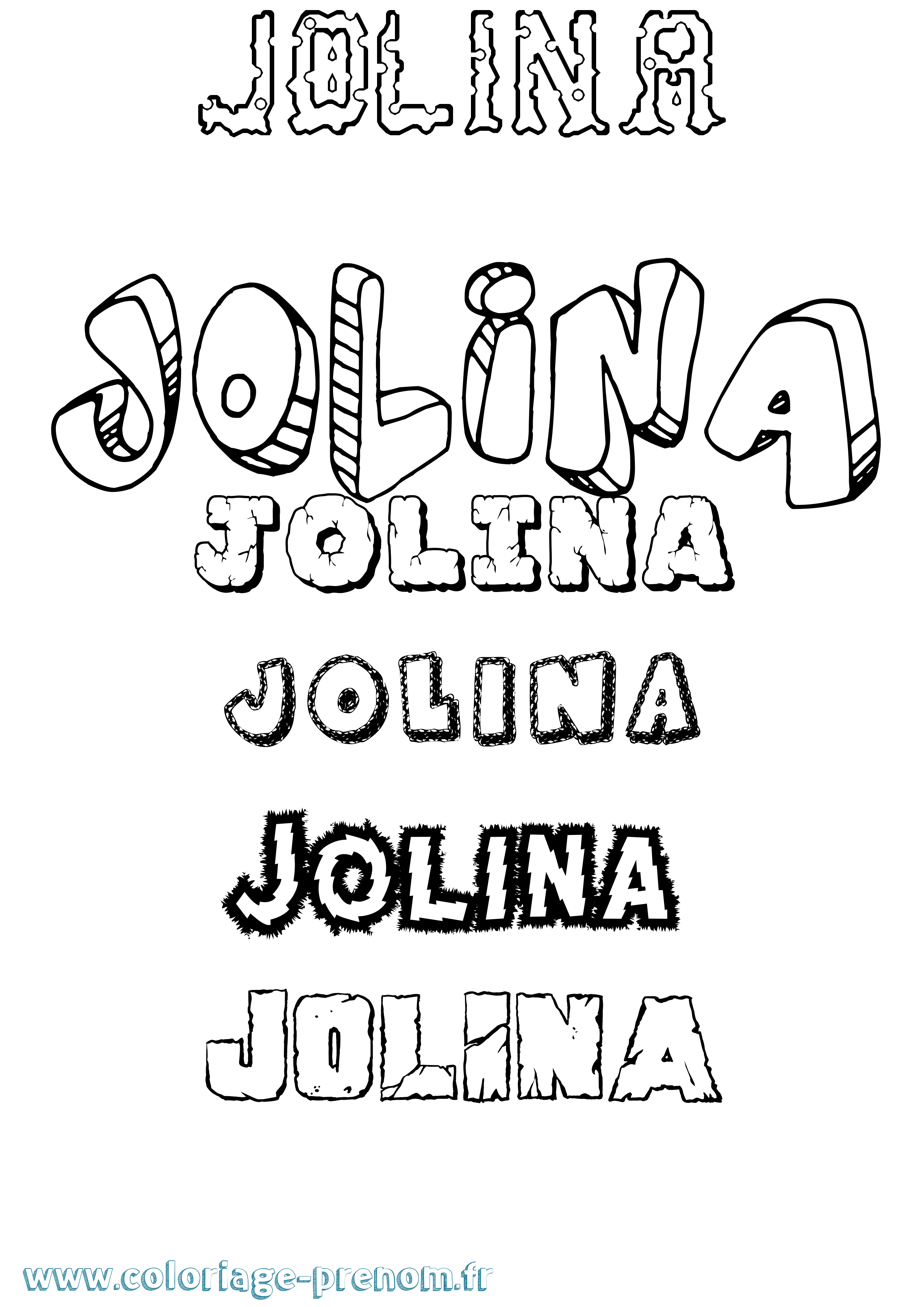 Coloriage Jolina Destructuré Coloriage prénom Jolina Destructuré