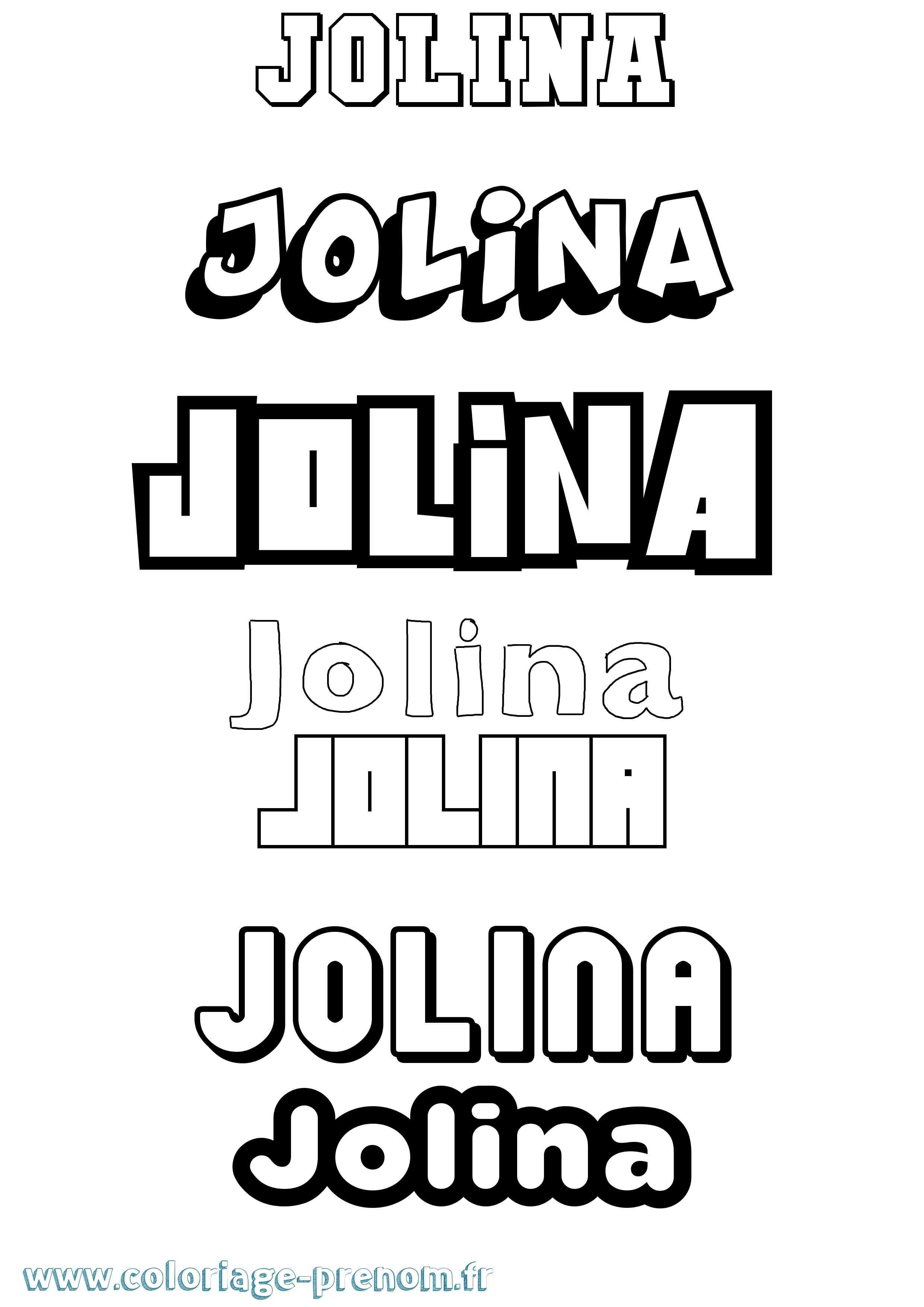 Coloriage Jolina Simple Coloriage prénom Jolina Simple