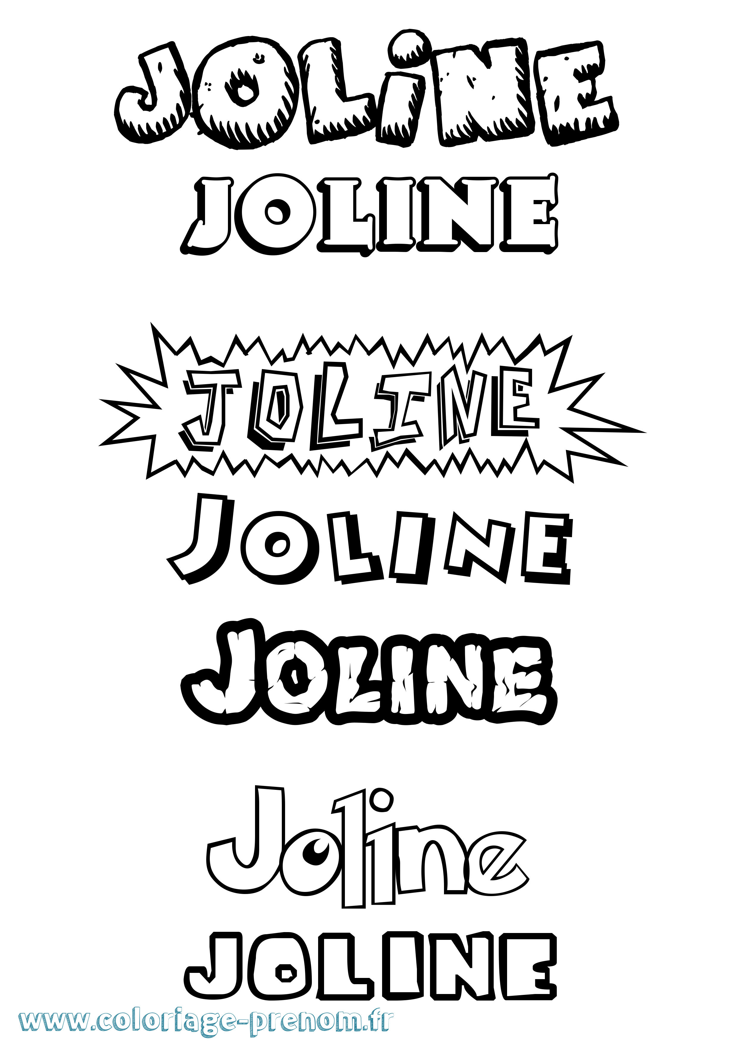Coloriage Joline Dessin Animé Coloriage prénom Joline Dessin Animé