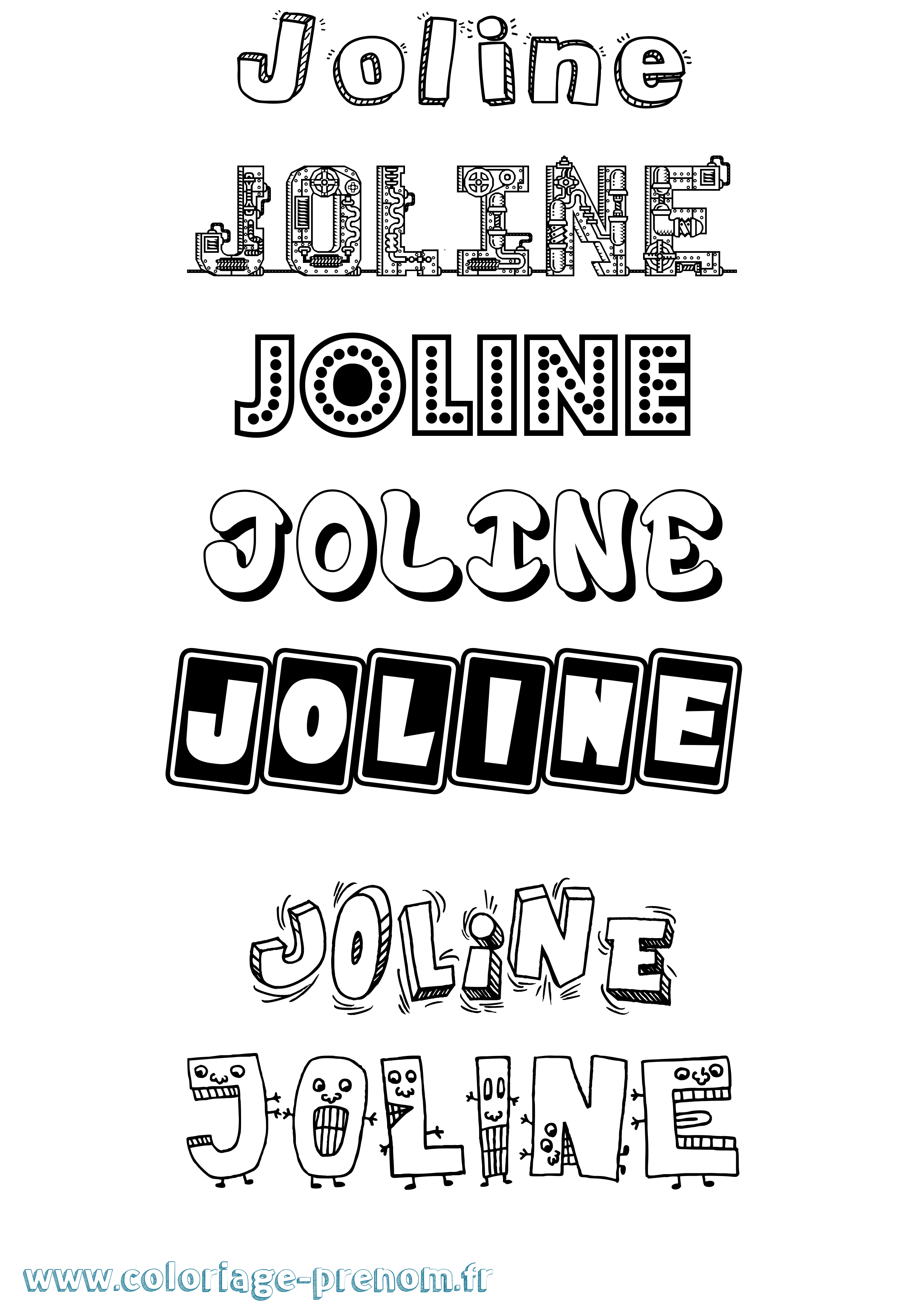 Coloriage Joline Fun Coloriage prénom Joline Fun