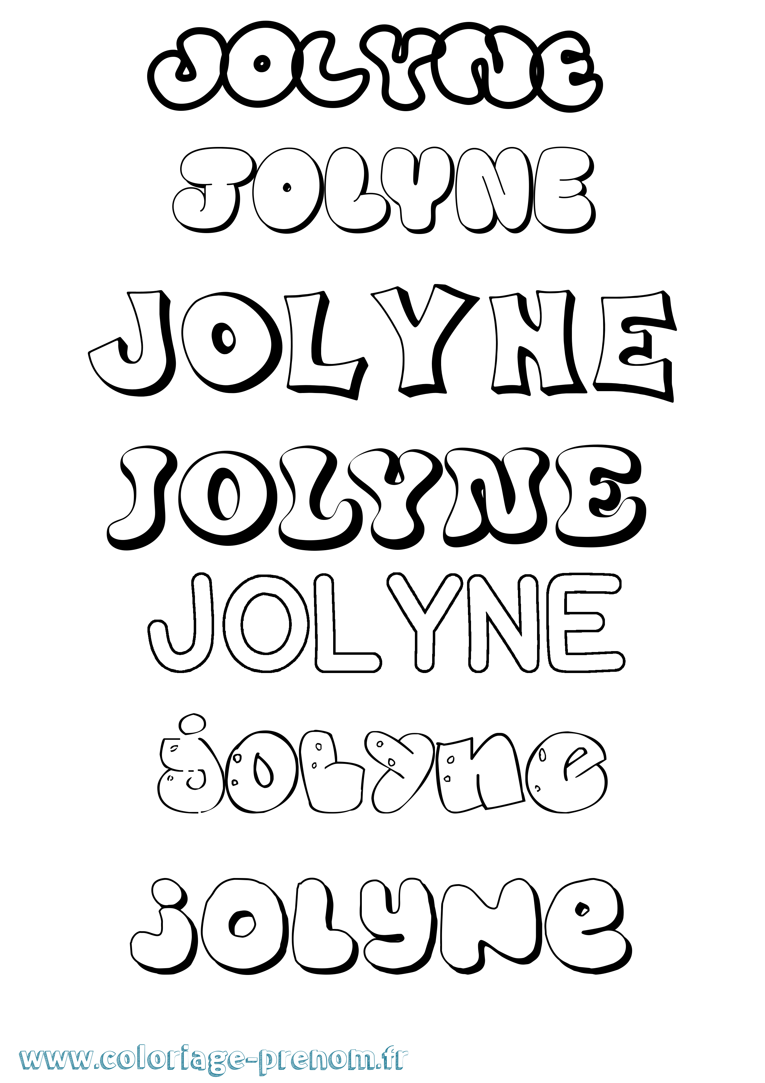 Coloriage Jolyne Bubble Coloriage prénom Jolyne Bubble