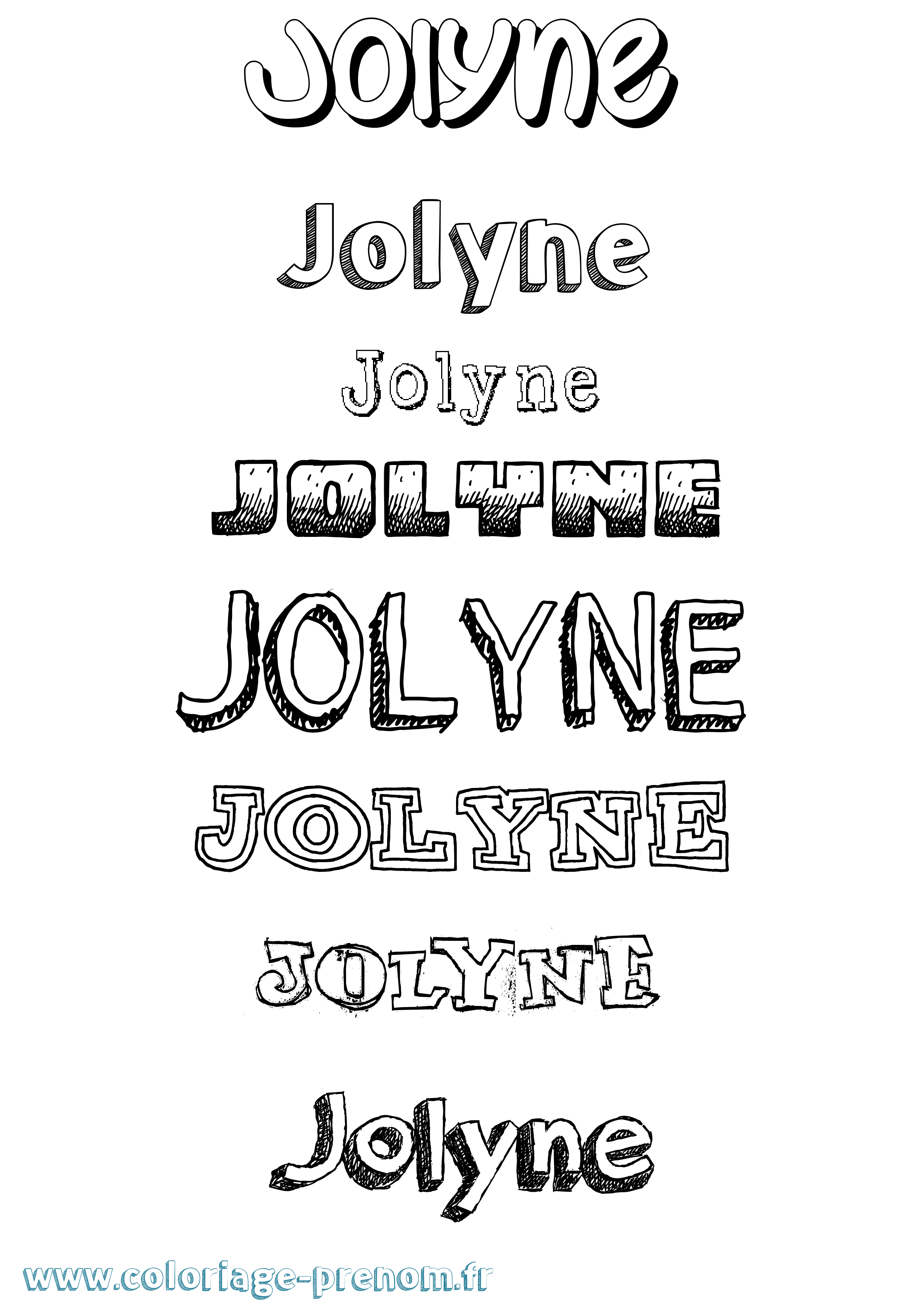 Coloriage Jolyne Dessiné Coloriage prénom Jolyne Dessiné