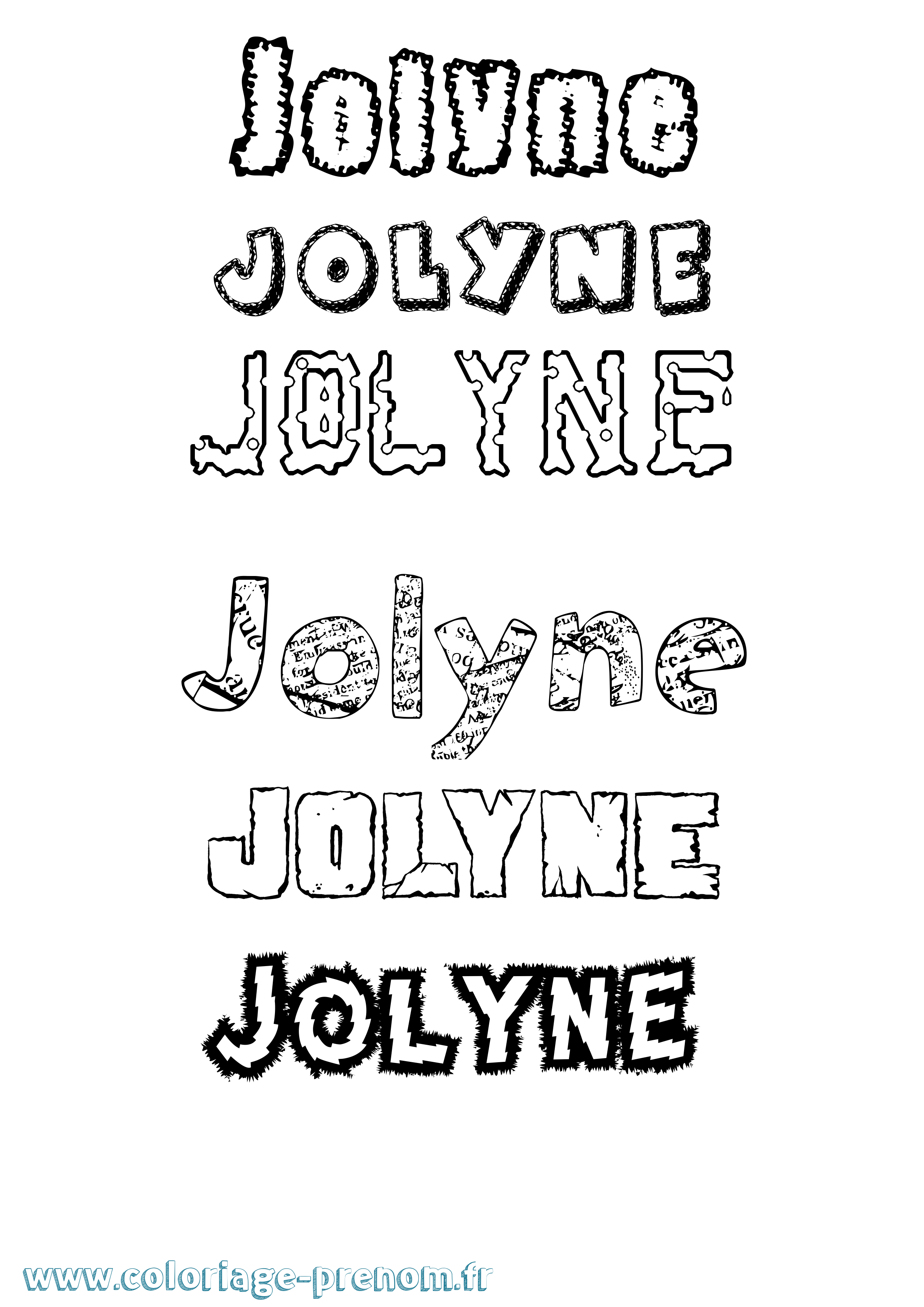 Coloriage Jolyne Destructuré Coloriage prénom Jolyne Destructuré