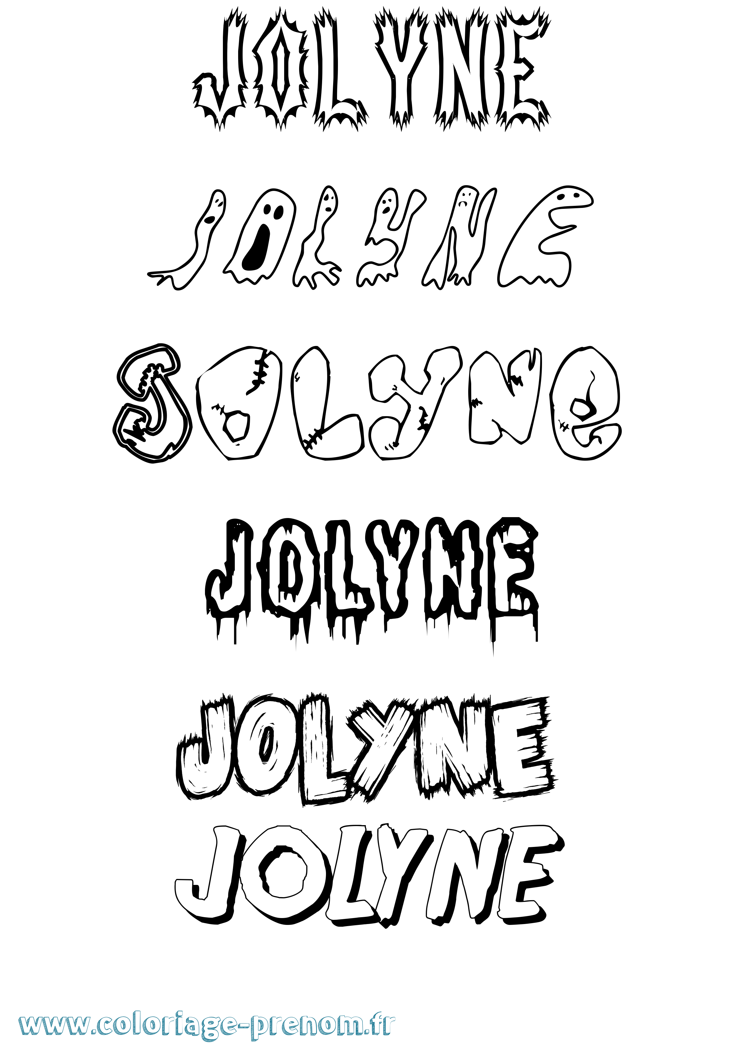 Coloriage Jolyne Frisson Coloriage prénom Jolyne Frisson