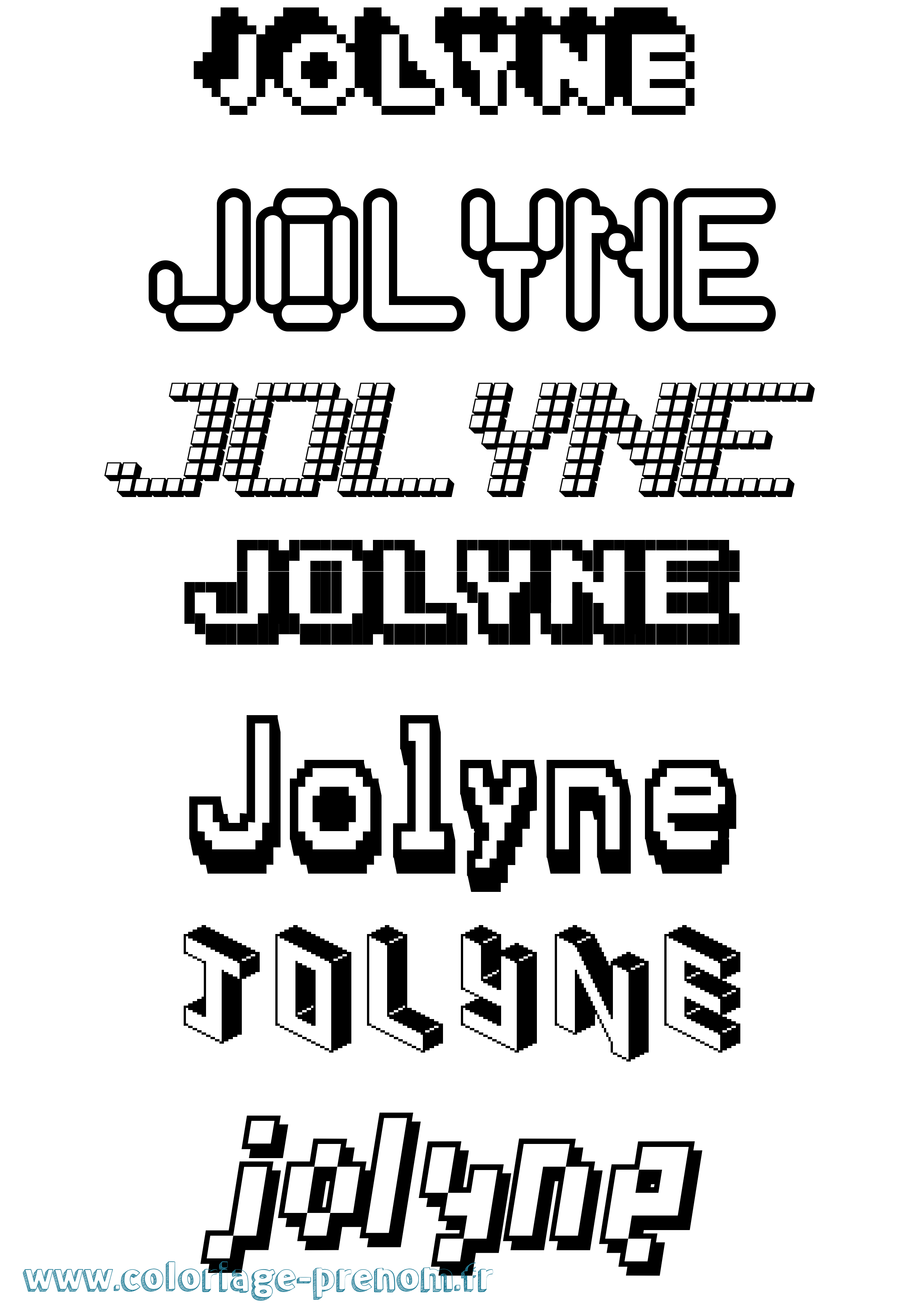 Coloriage Jolyne Pixel Coloriage prénom Jolyne Pixel