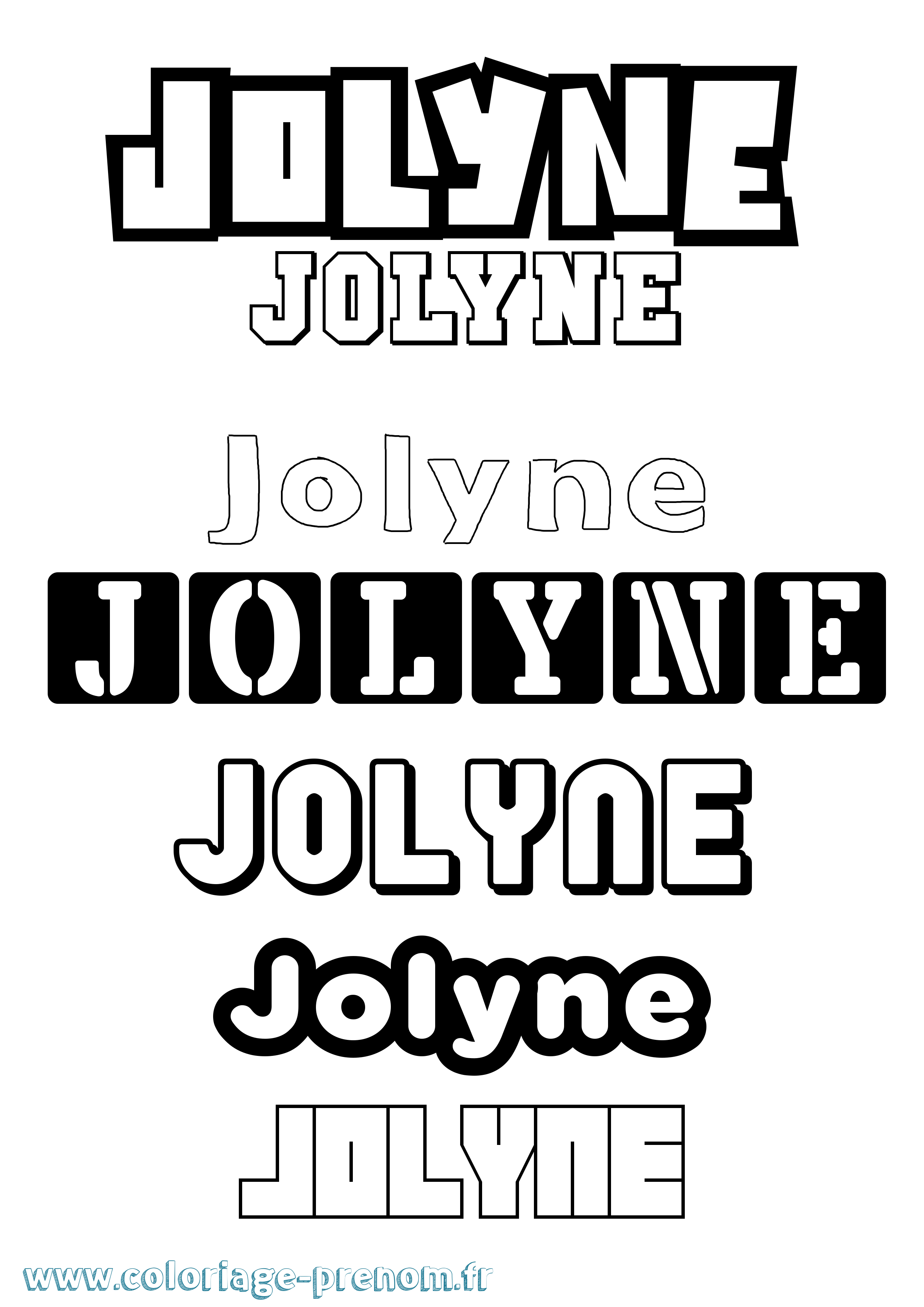 Coloriage Jolyne Simple Coloriage prénom Jolyne Simple