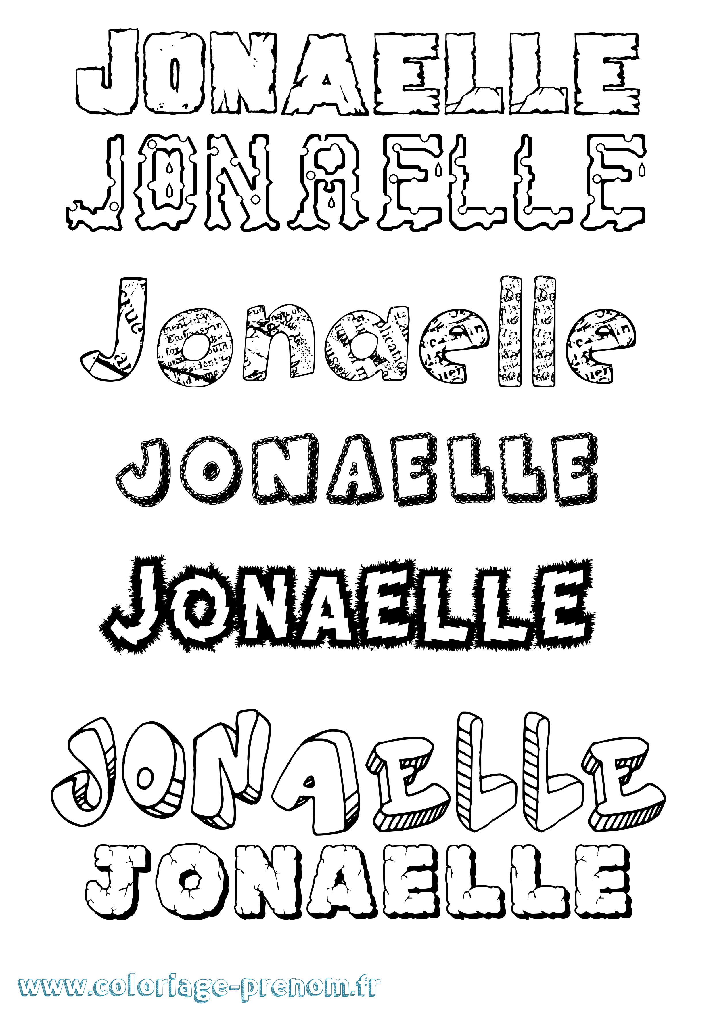 Coloriage Jonaelle Destructuré Coloriage prénom Jonaelle Destructuré