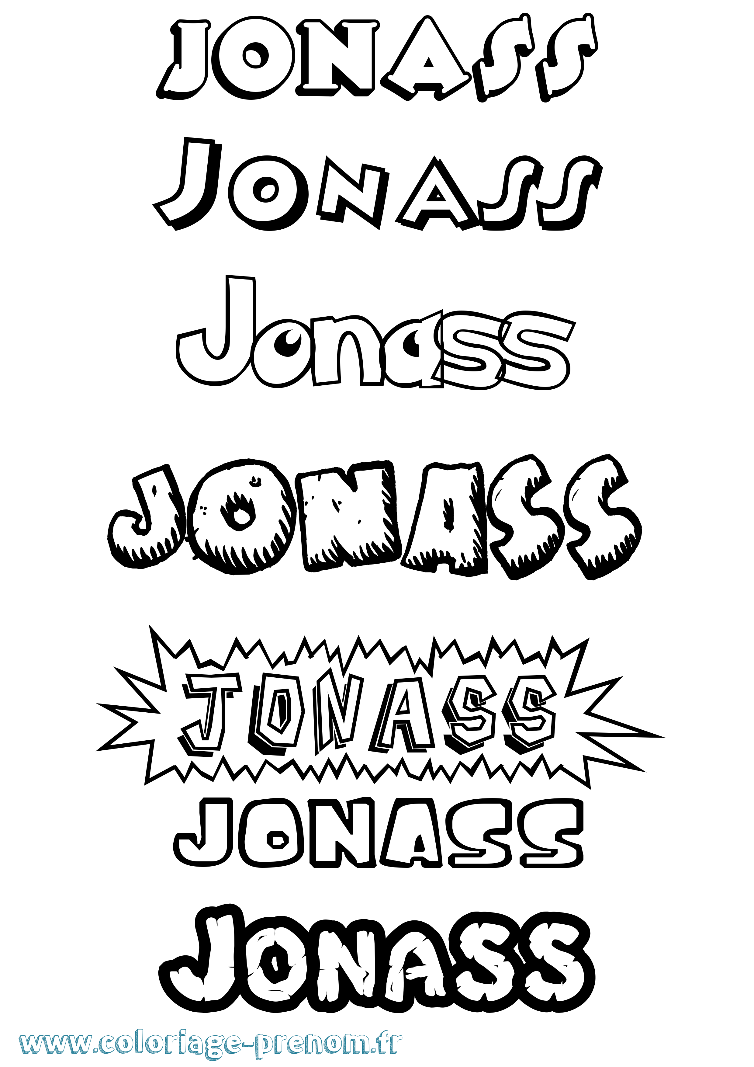 Coloriage Jonass Dessin Animé Coloriage prénom Jonass Dessin Animé