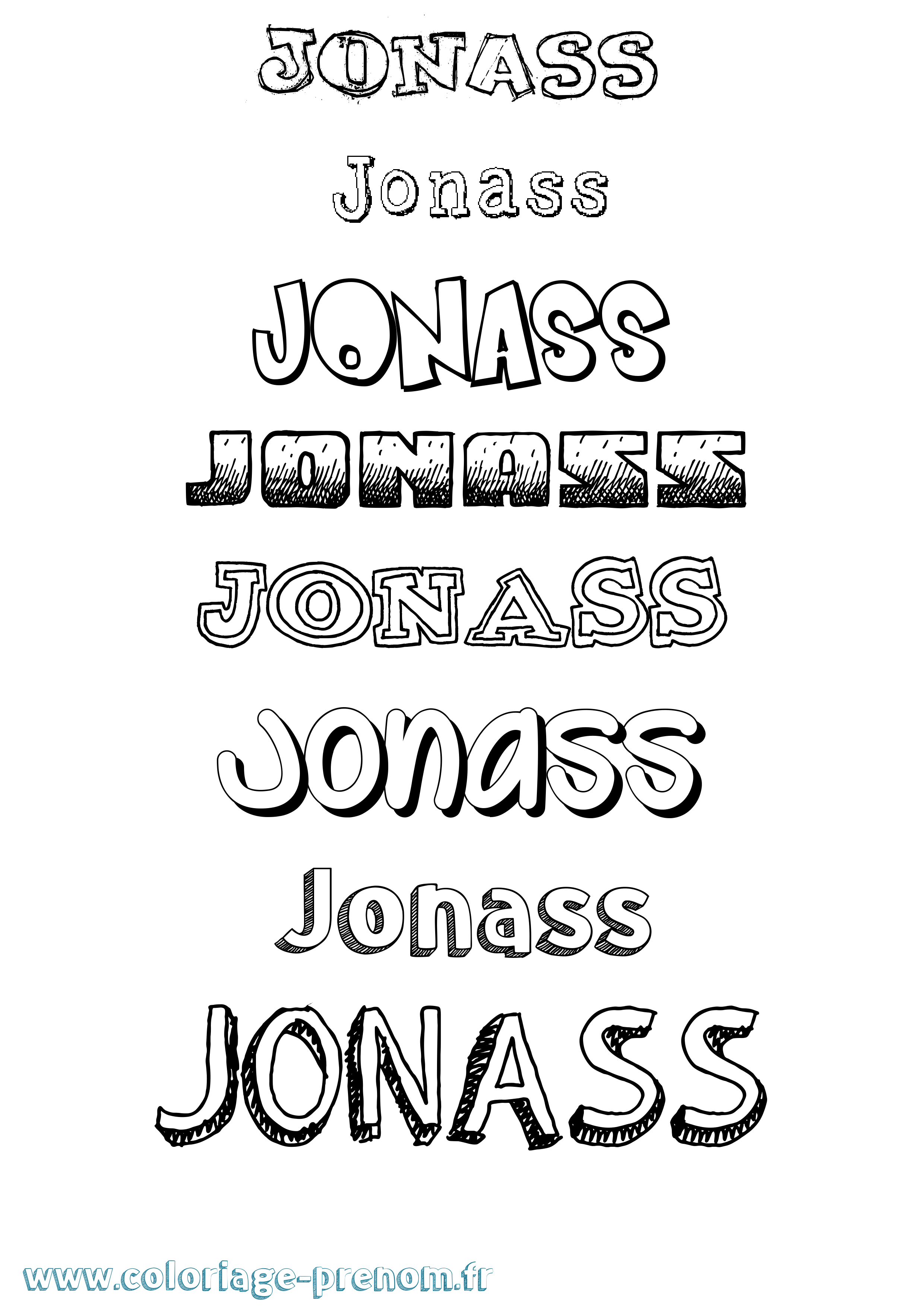 Coloriage Jonass Dessiné Coloriage prénom Jonass Dessiné