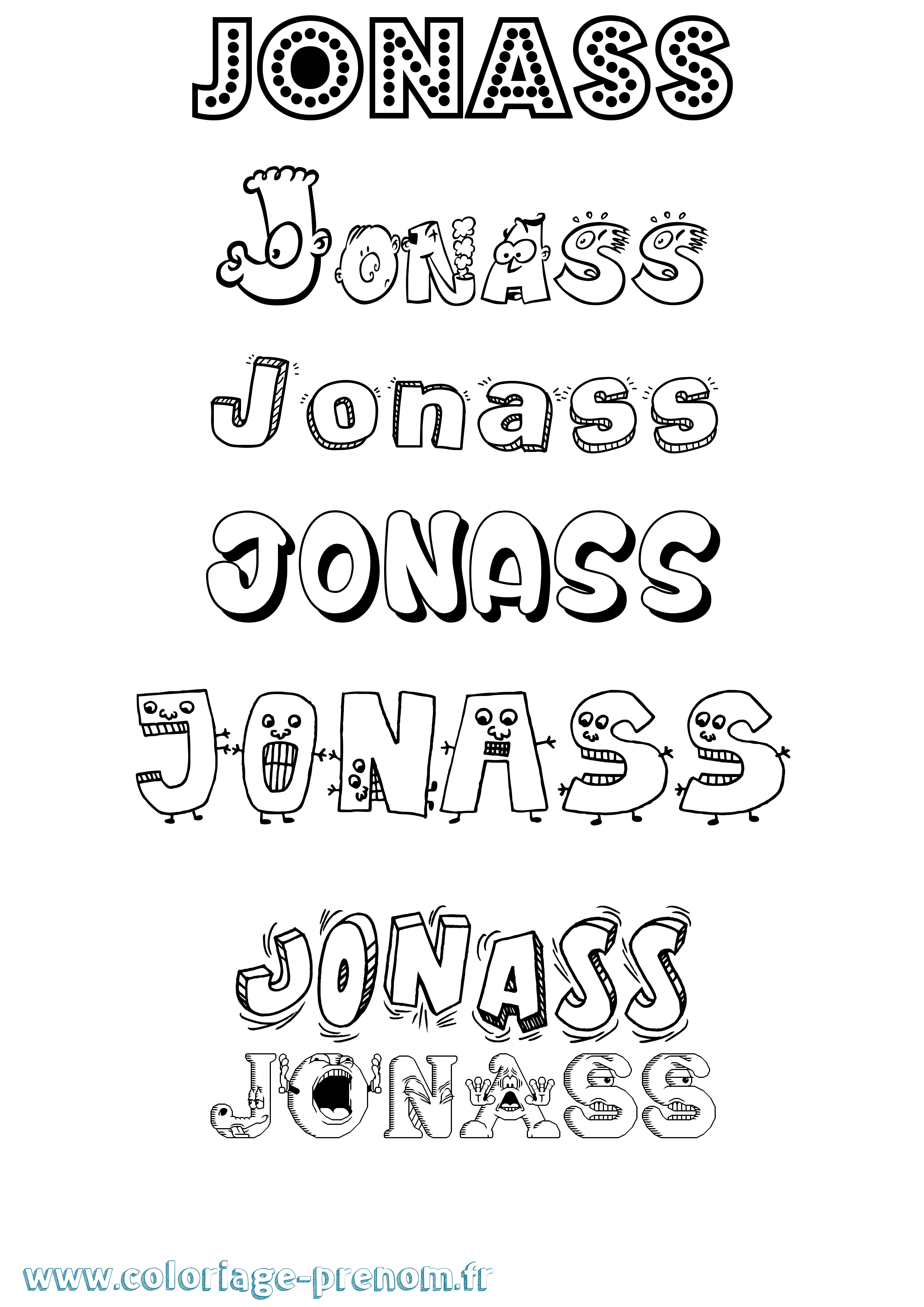 Coloriage Jonass Fun Coloriage prénom Jonass Fun