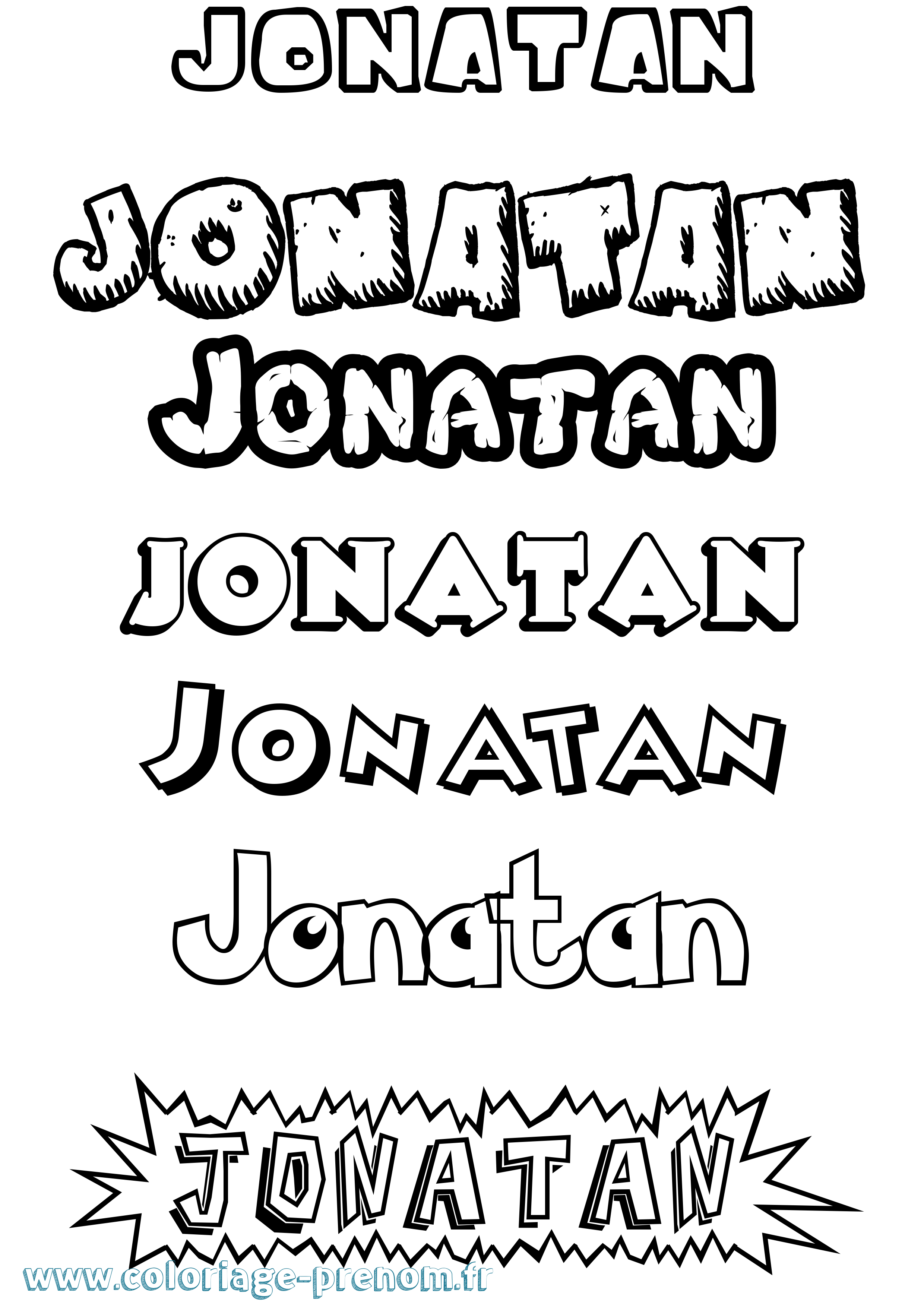Coloriage Jonatan Dessin Animé Coloriage prénom Jonatan Dessin Animé