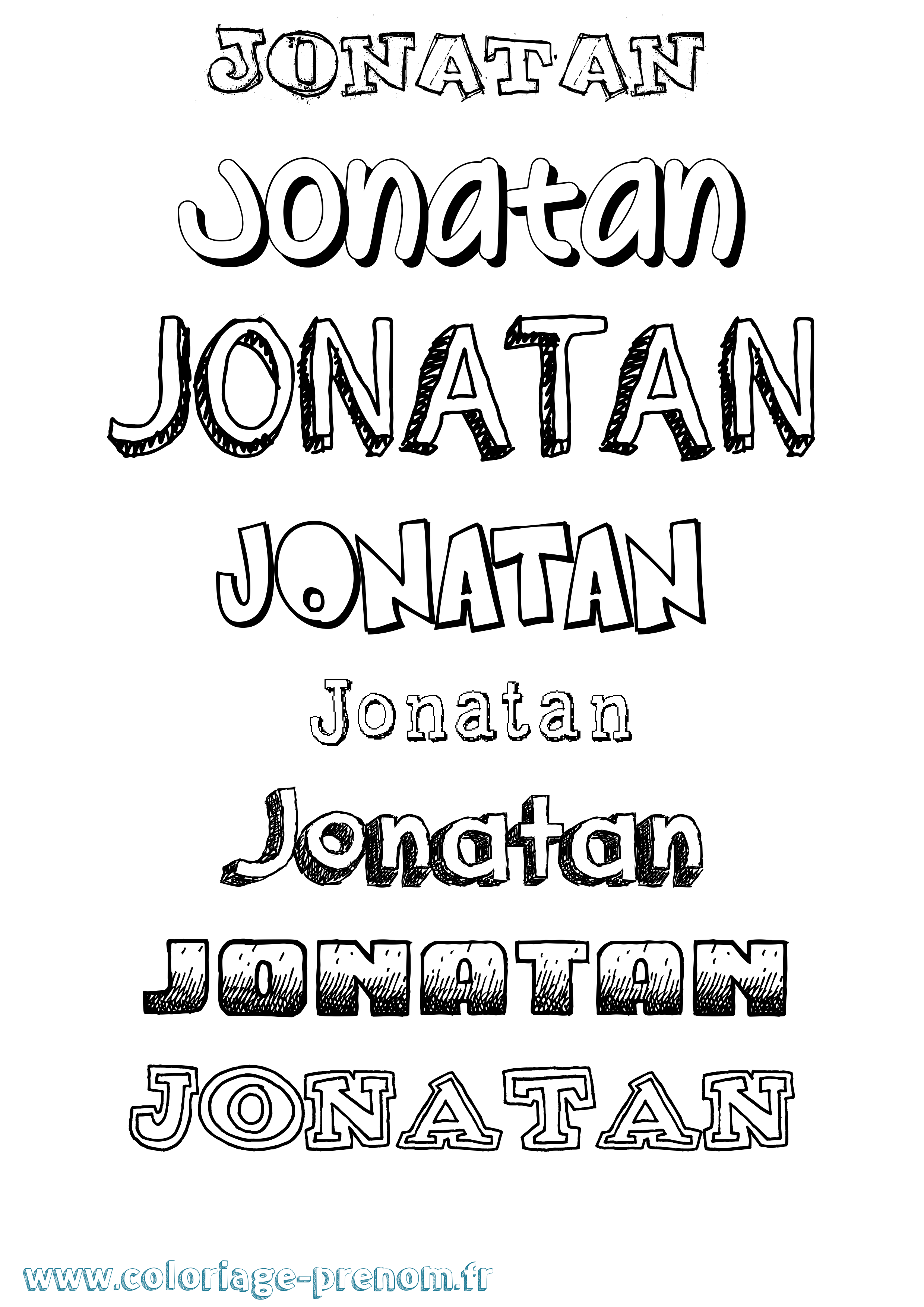 Coloriage Jonatan Dessiné Coloriage prénom Jonatan Dessiné