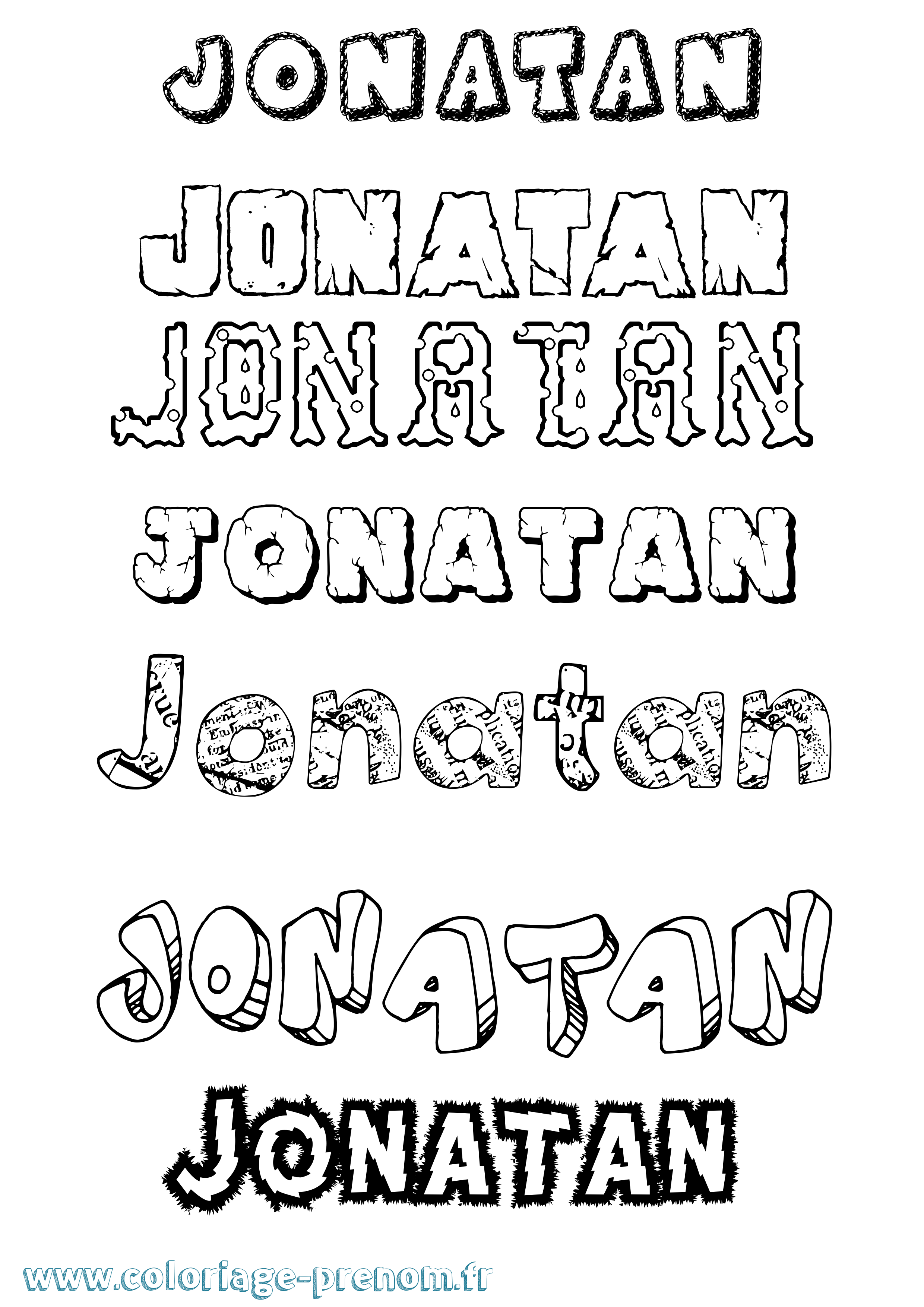 Coloriage Jonatan Destructuré Coloriage prénom Jonatan Destructuré