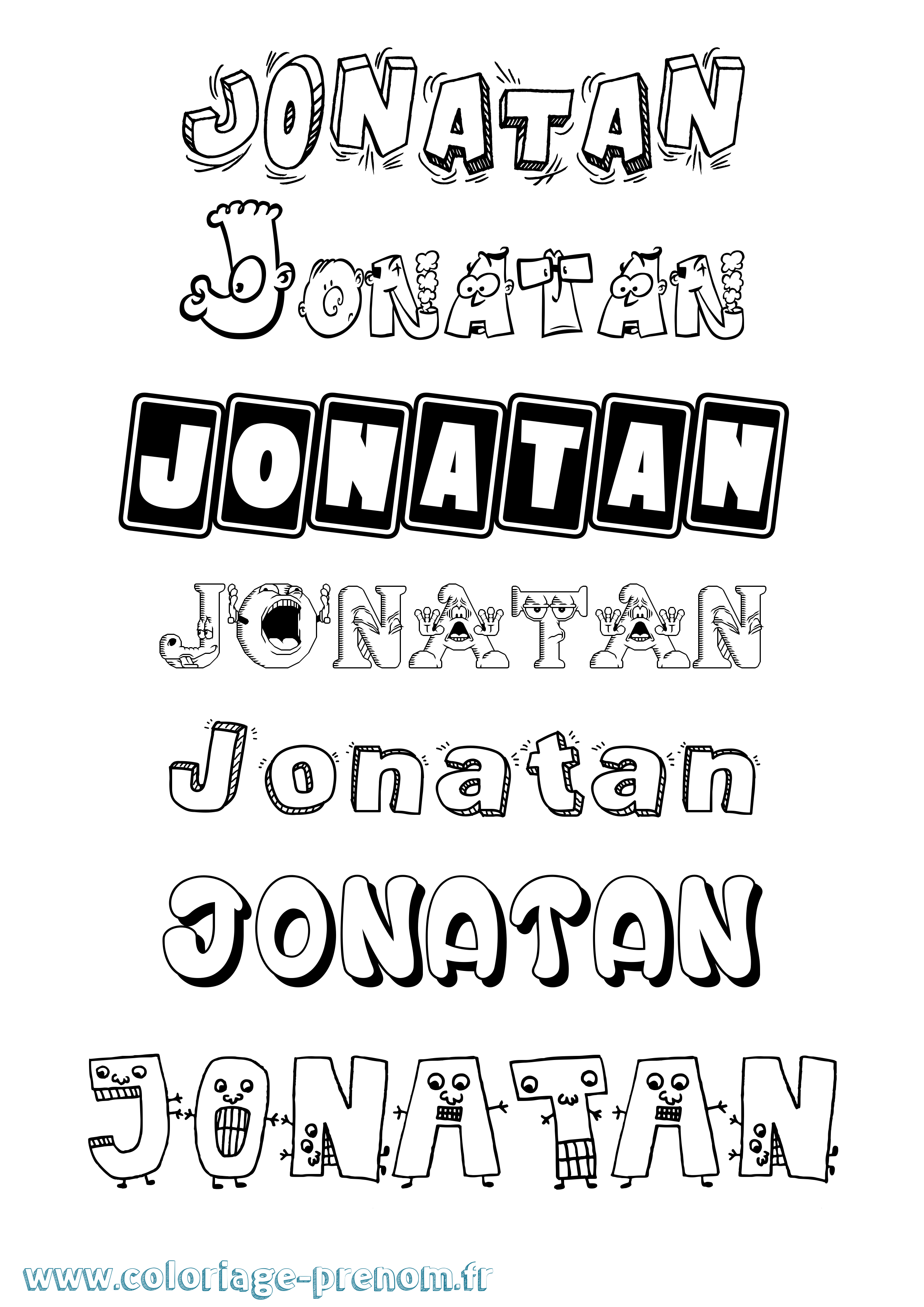 Coloriage Jonatan Fun Coloriage prénom Jonatan Fun