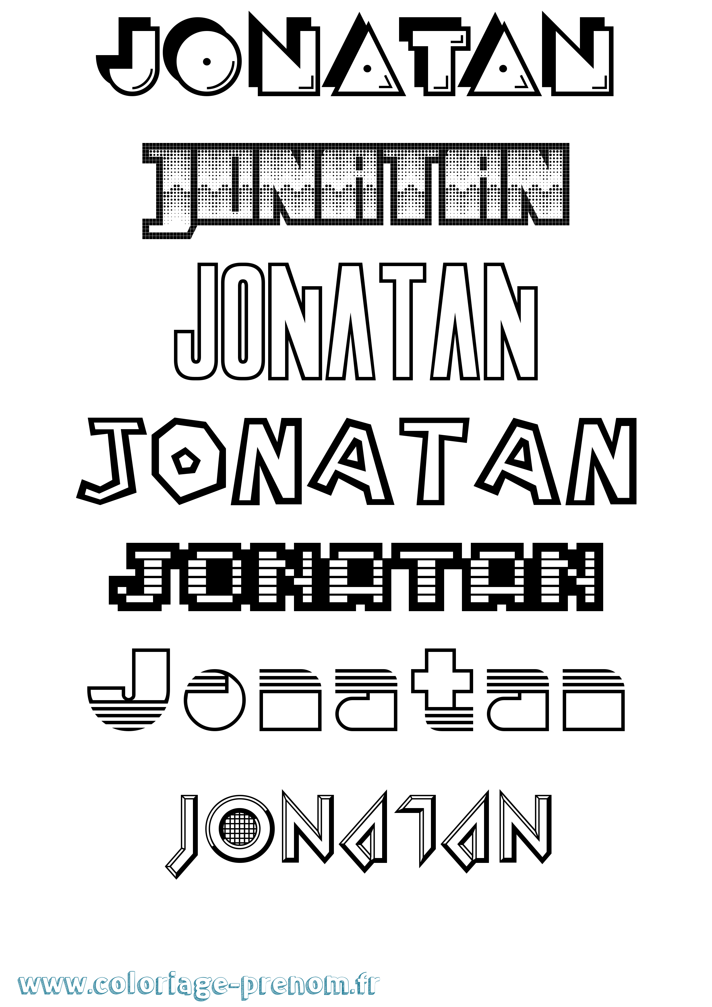 Coloriage Jonatan Jeux Vidéos Coloriage prénom Jonatan Jeux Vidéos