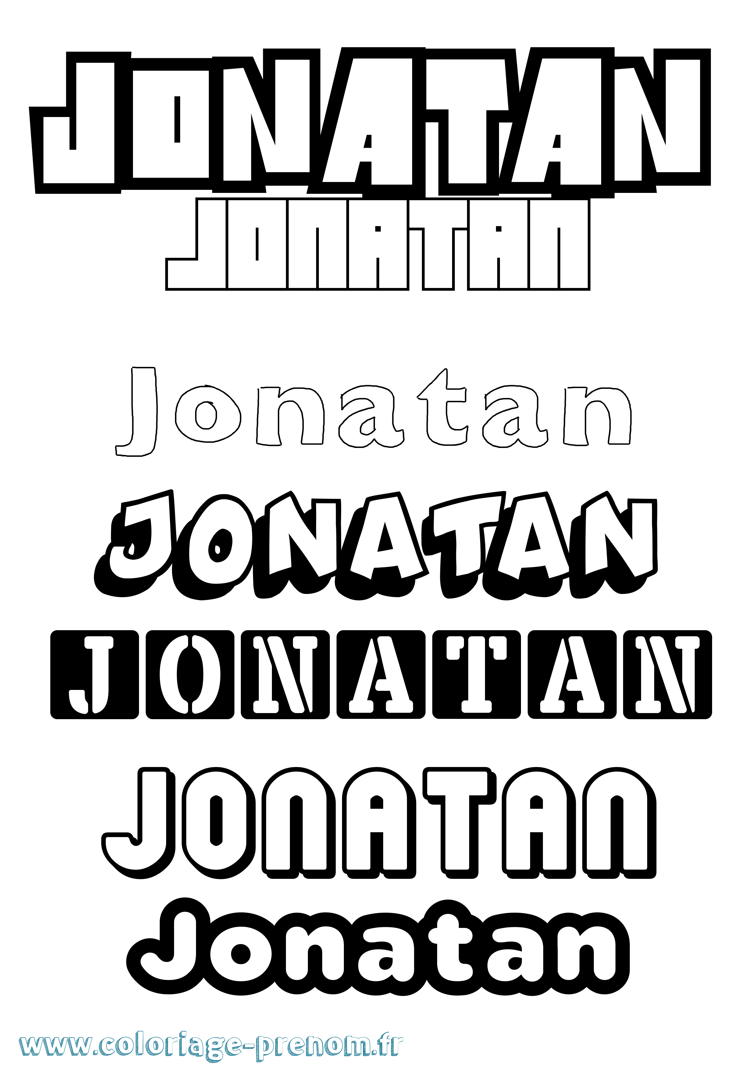 Coloriage Jonatan Simple Coloriage prénom Jonatan Simple