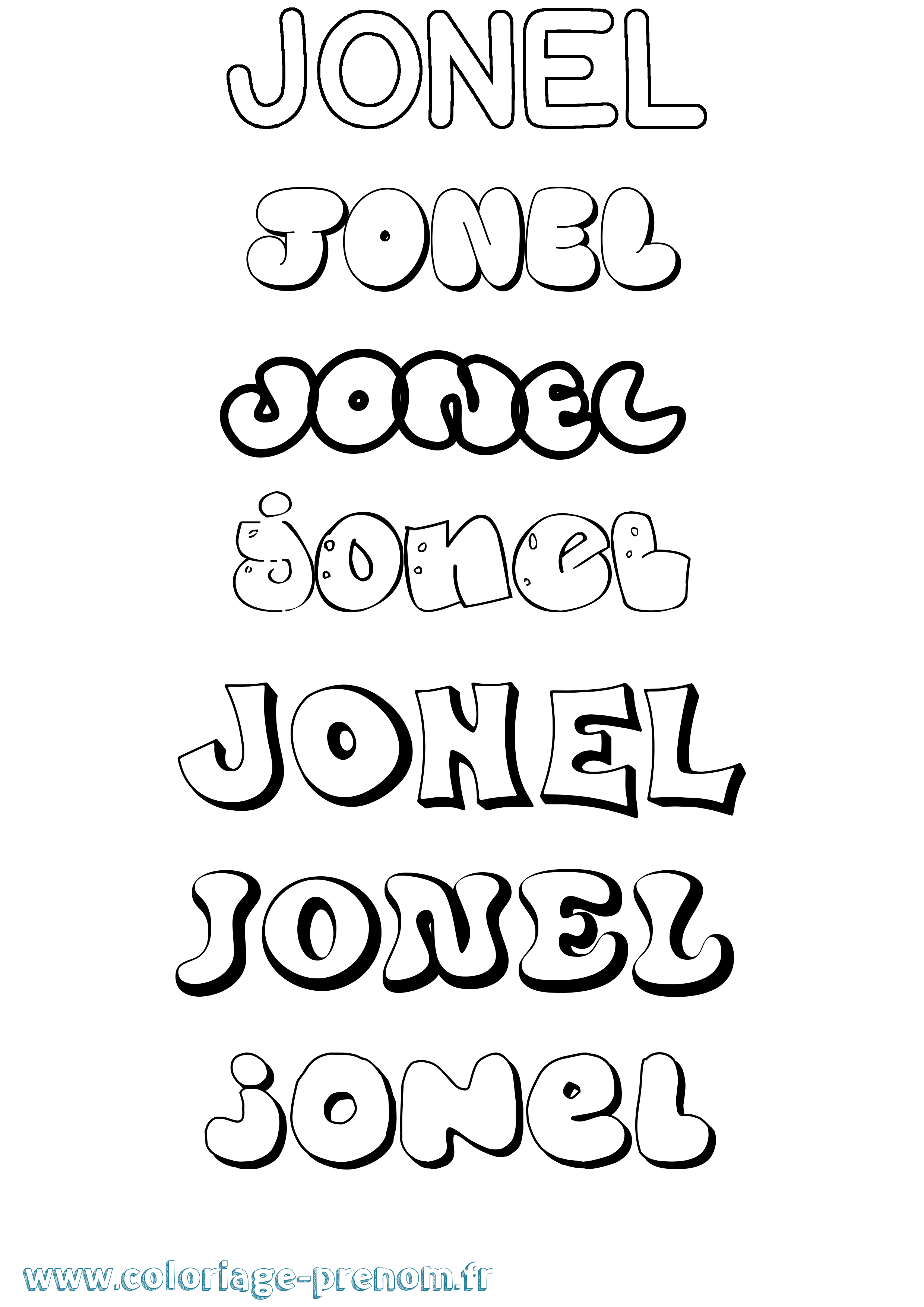 Coloriage Jonel Bubble Coloriage prénom Jonel Bubble