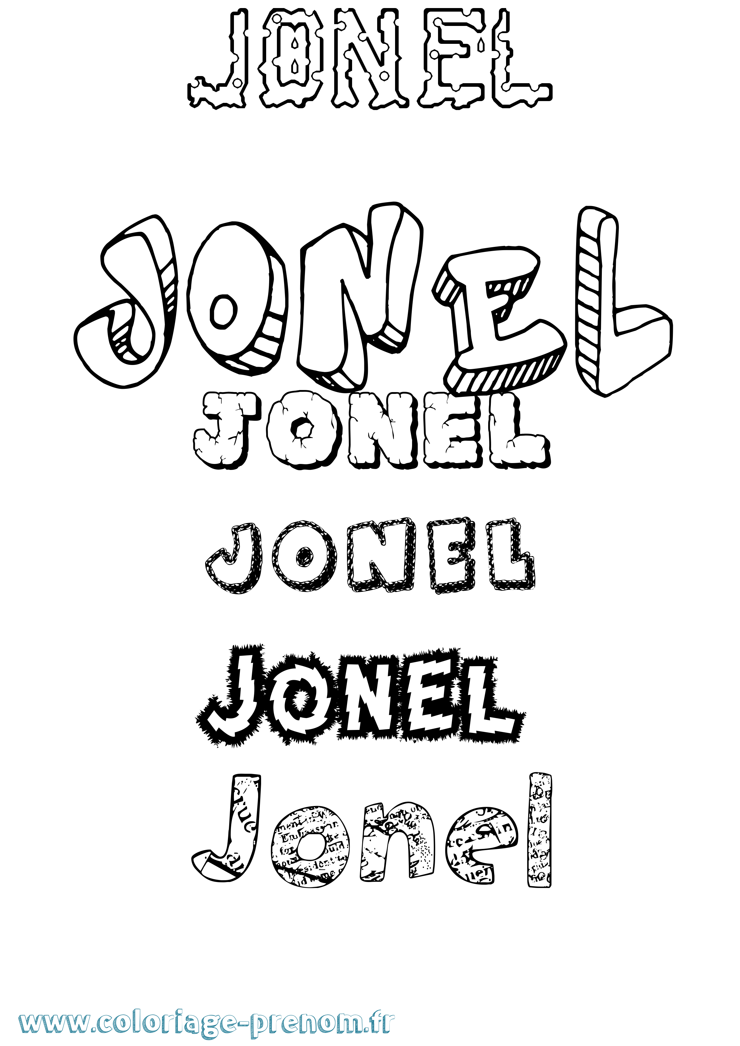 Coloriage Jonel Destructuré Coloriage prénom Jonel Destructuré