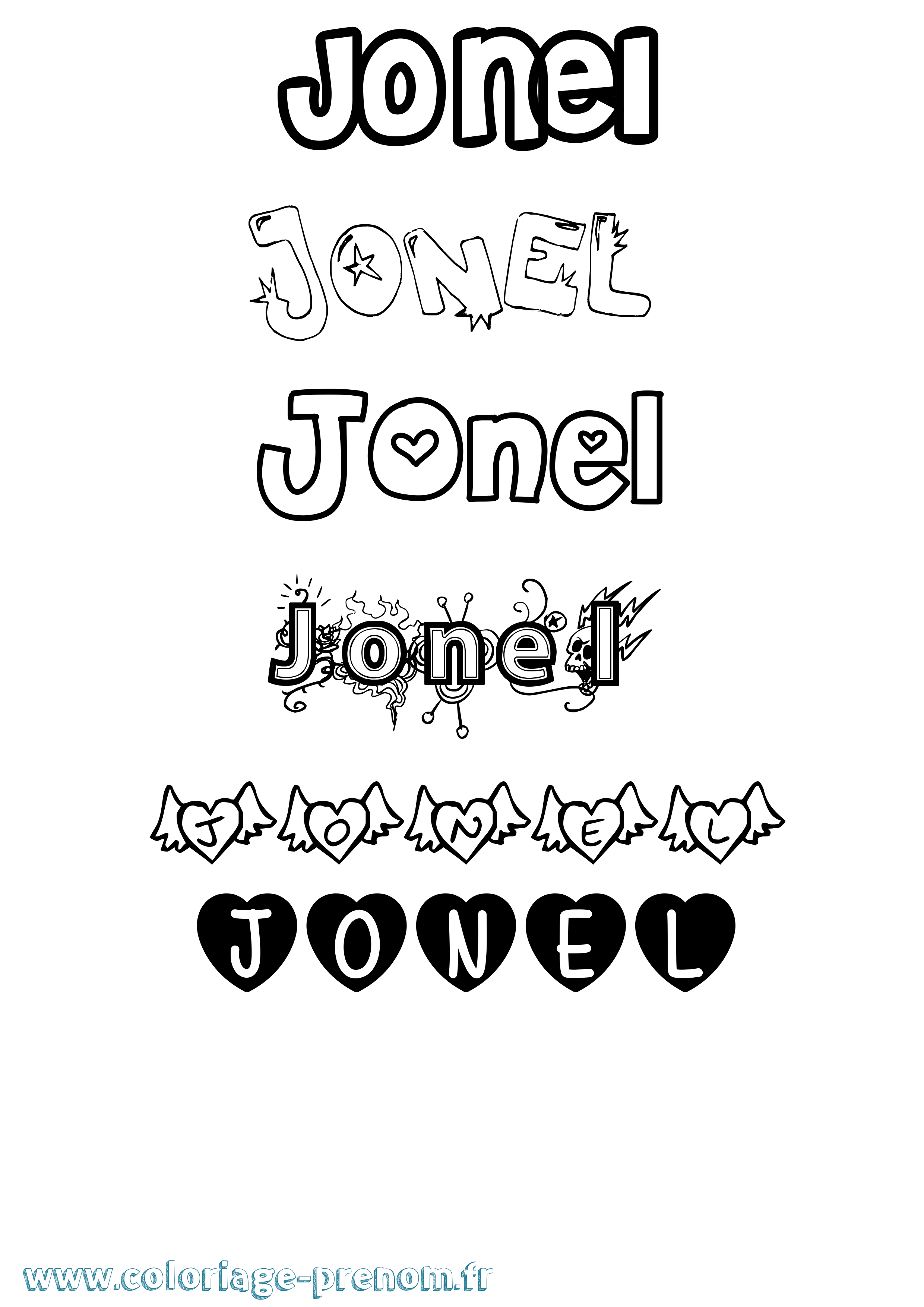 Coloriage Jonel Girly Coloriage prénom Jonel Girly