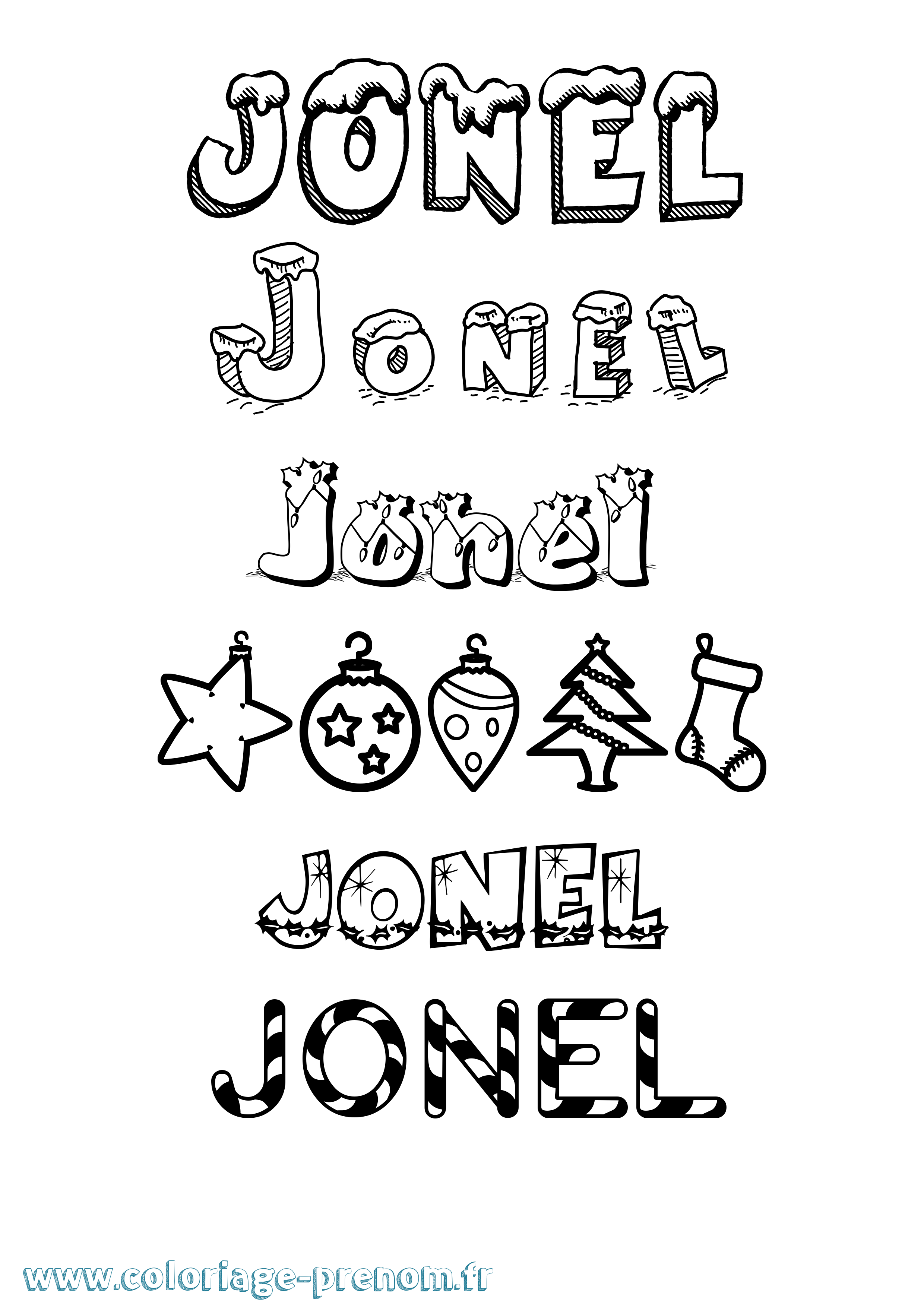 Coloriage Jonel Noël Coloriage prénom Jonel Noël