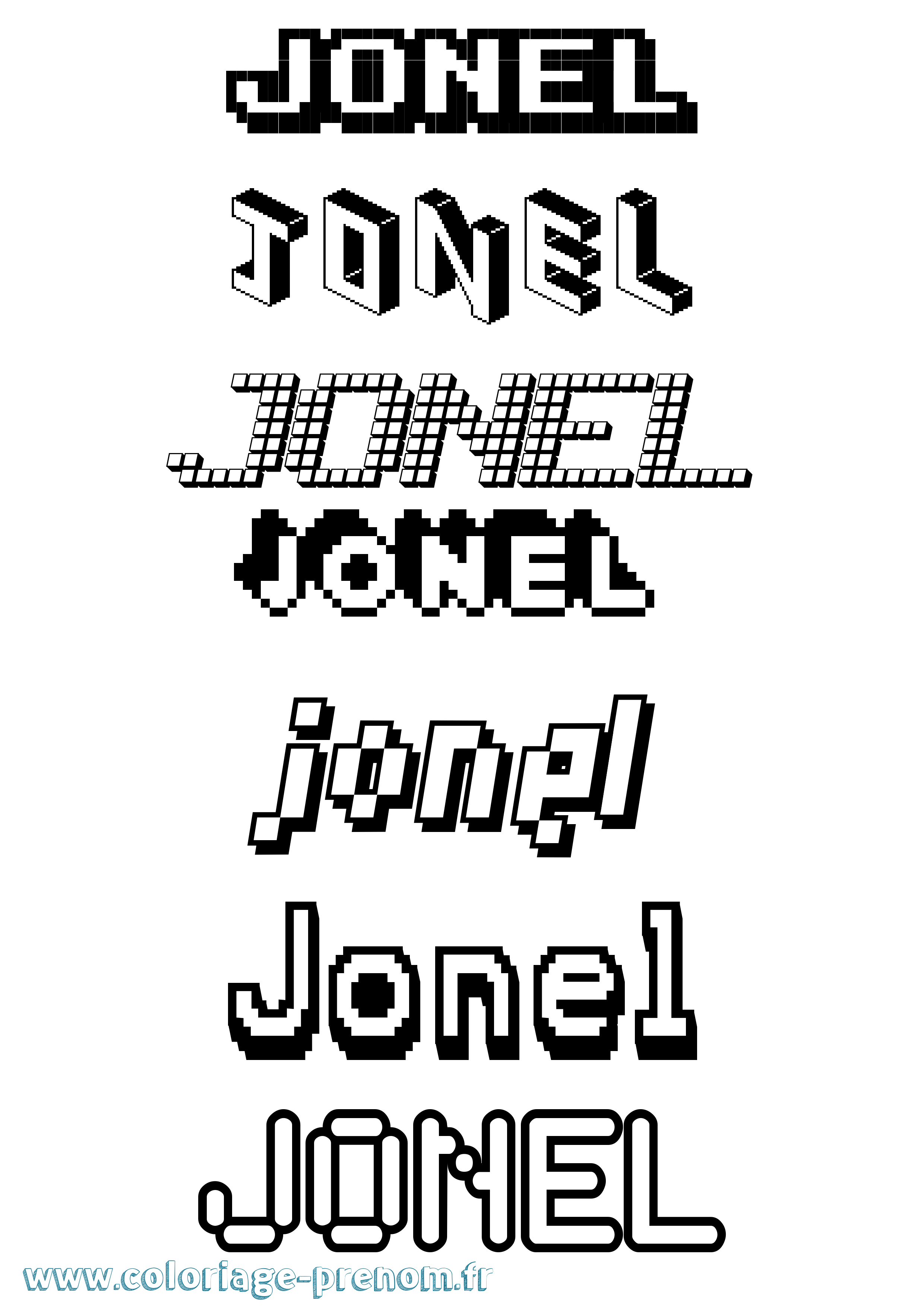 Coloriage Jonel Pixel Coloriage prénom Jonel Pixel