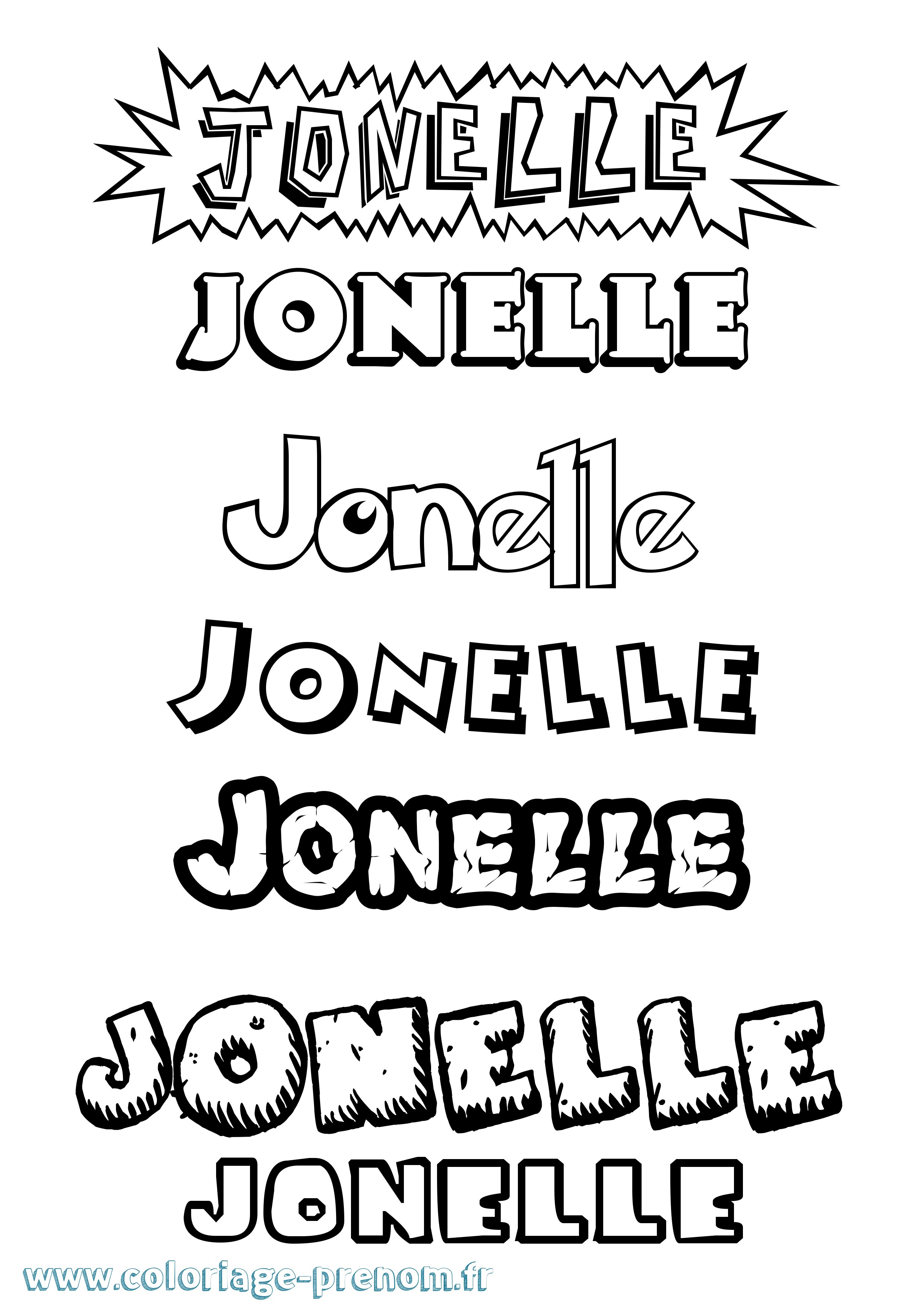 Coloriage Jonelle Dessin Animé Coloriage prénom Jonelle Dessin Animé