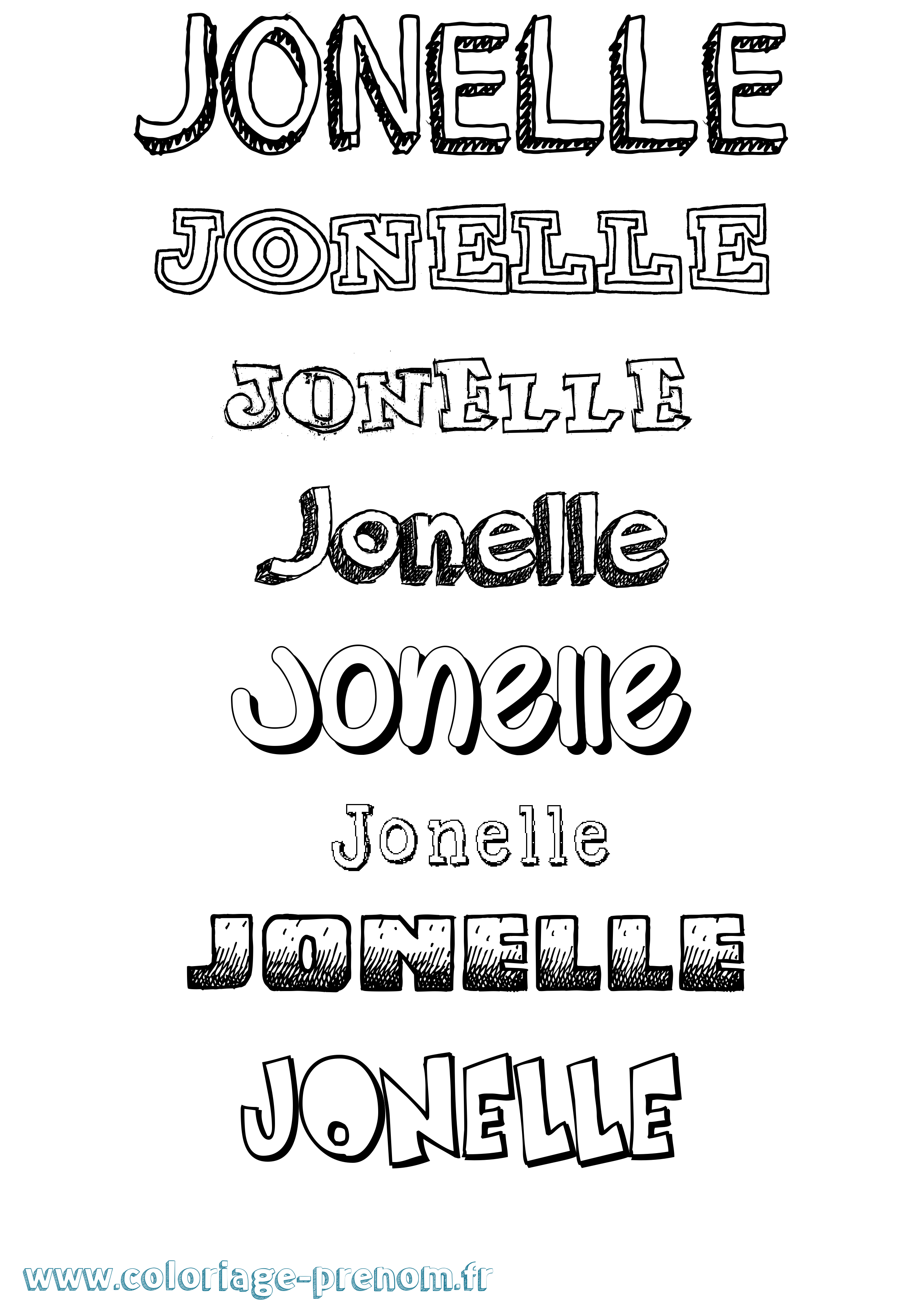 Coloriage Jonelle Dessiné Coloriage prénom Jonelle Dessiné