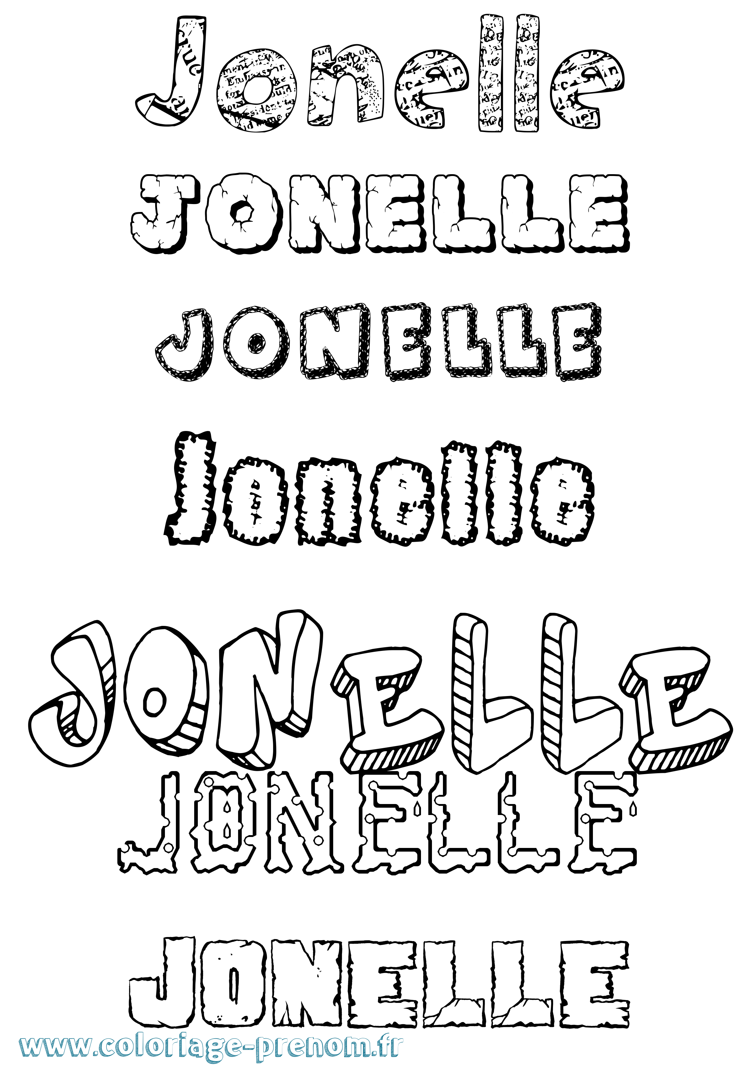 Coloriage Jonelle Destructuré Coloriage prénom Jonelle Destructuré