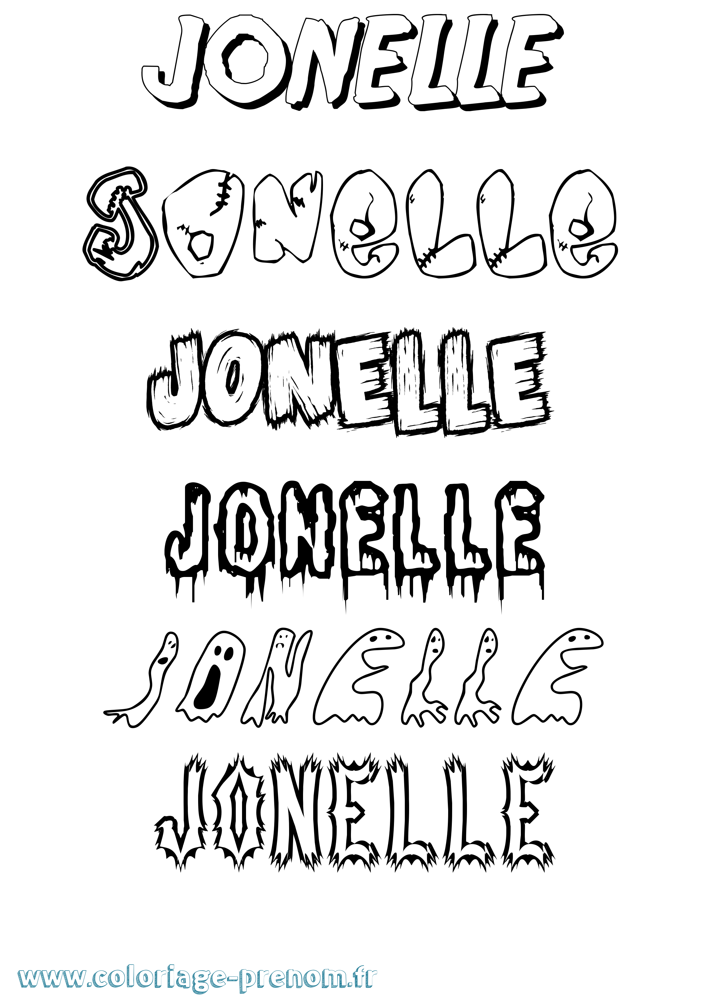 Coloriage Jonelle Frisson Coloriage prénom Jonelle Frisson