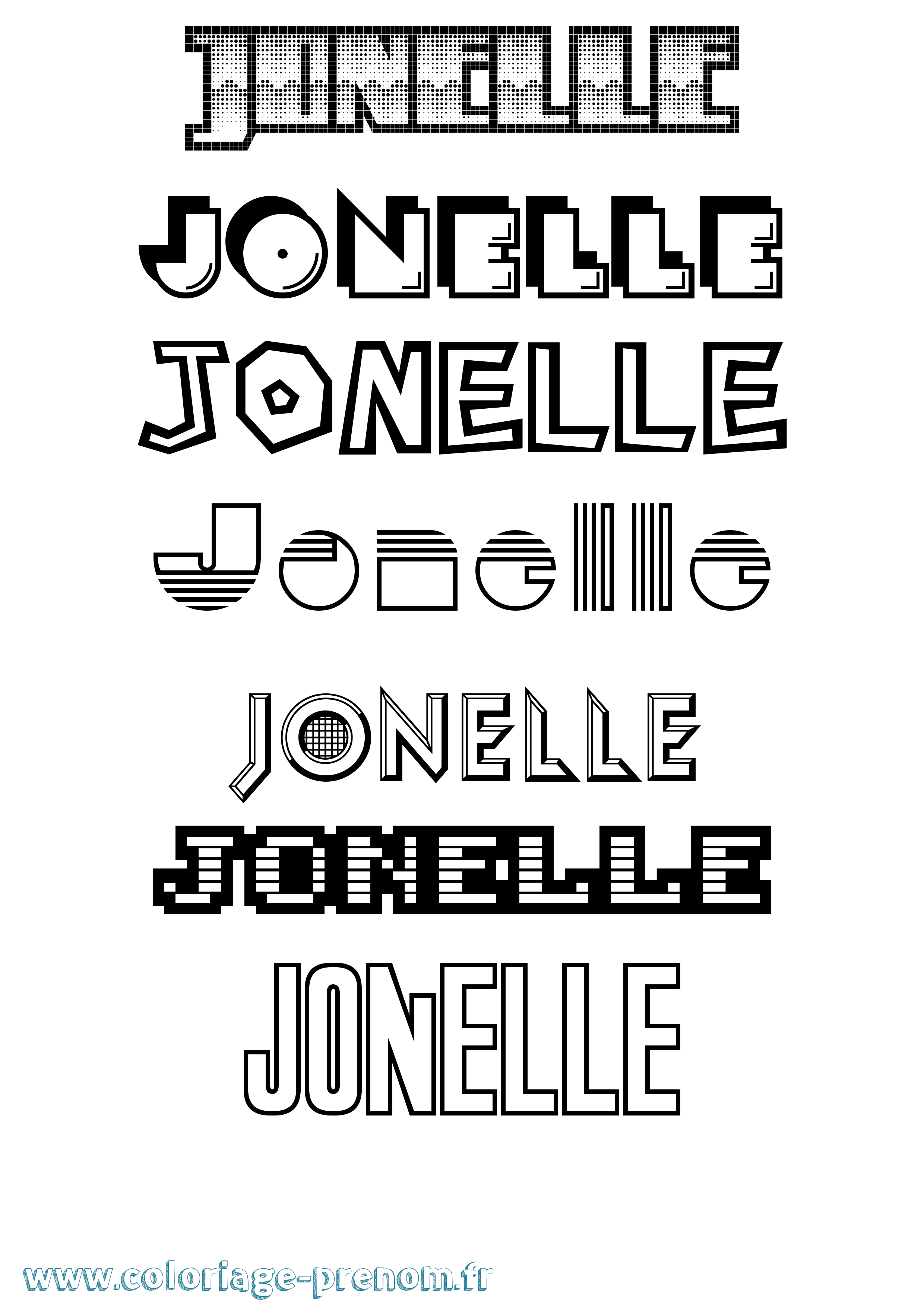 Coloriage Jonelle Jeux Vidéos Coloriage prénom Jonelle Jeux Vidéos