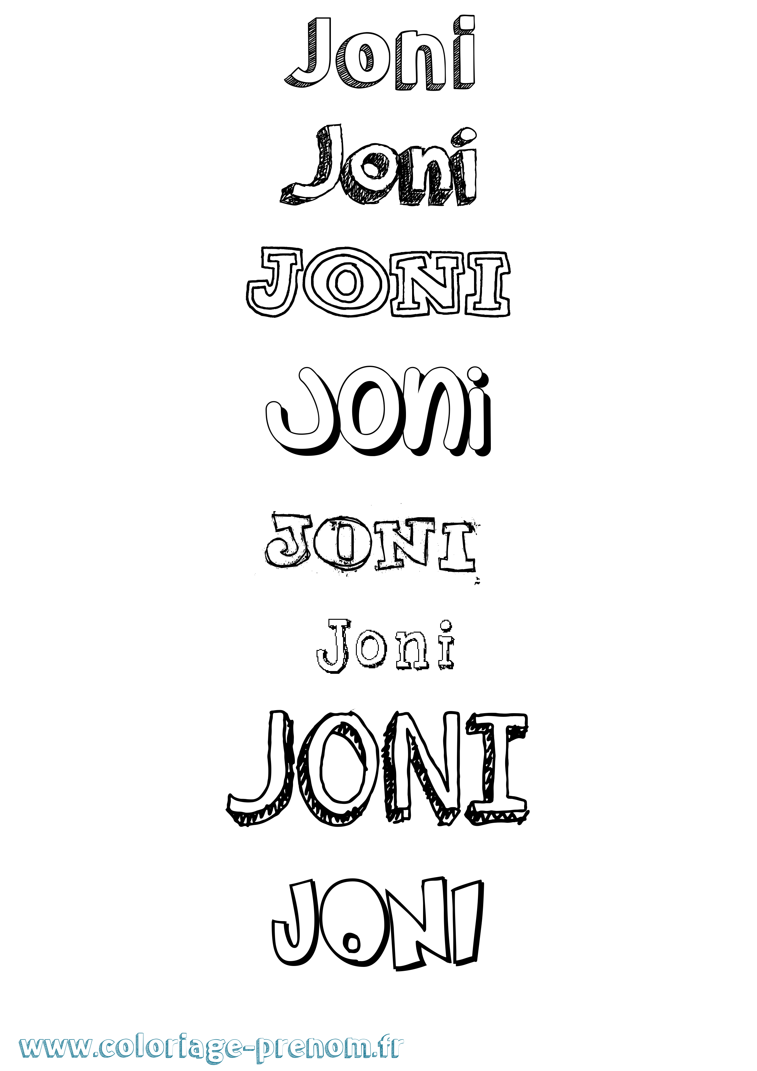 Coloriage Joni Dessiné Coloriage prénom Joni Dessiné