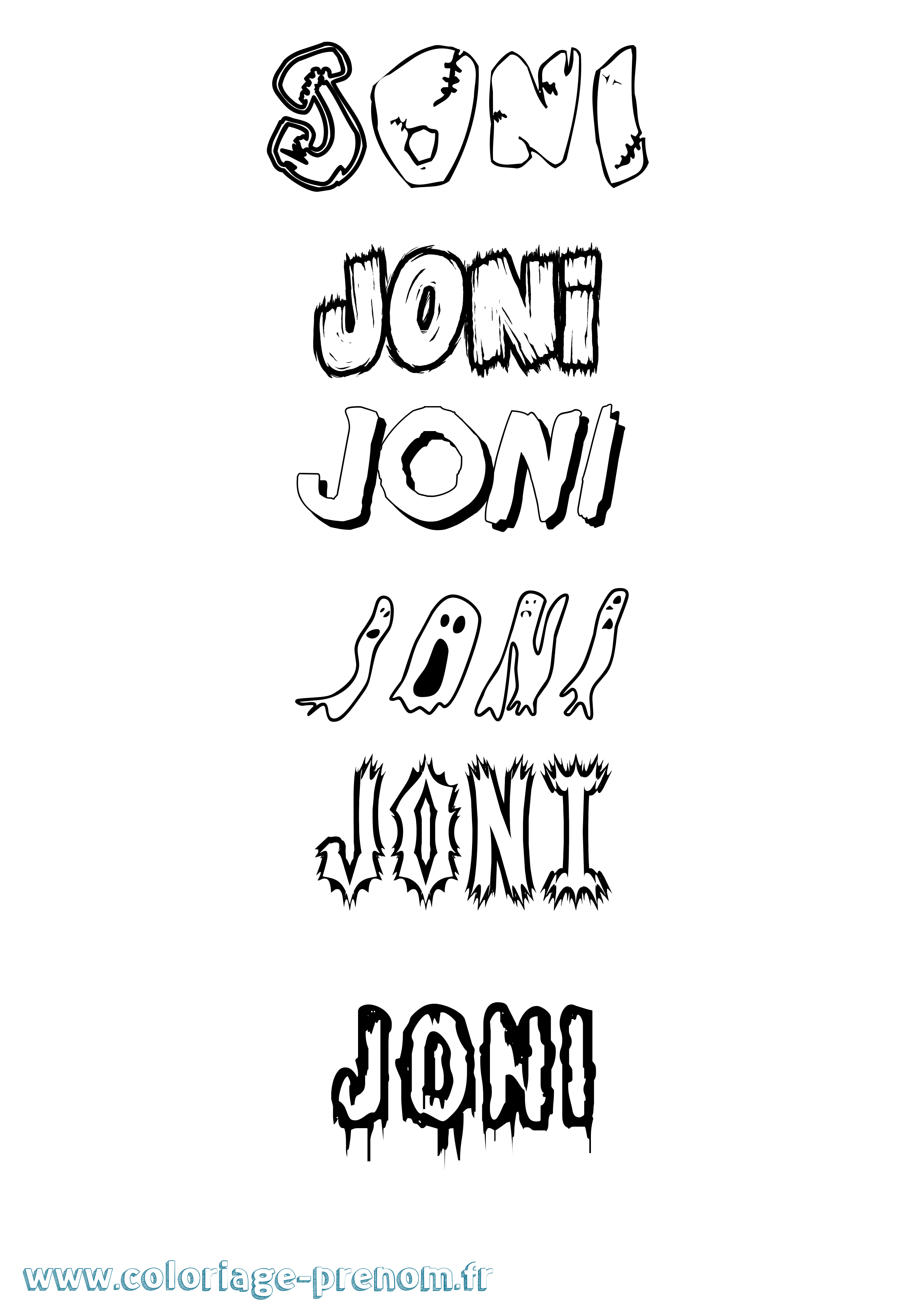 Coloriage Joni Frisson Coloriage prénom Joni Frisson