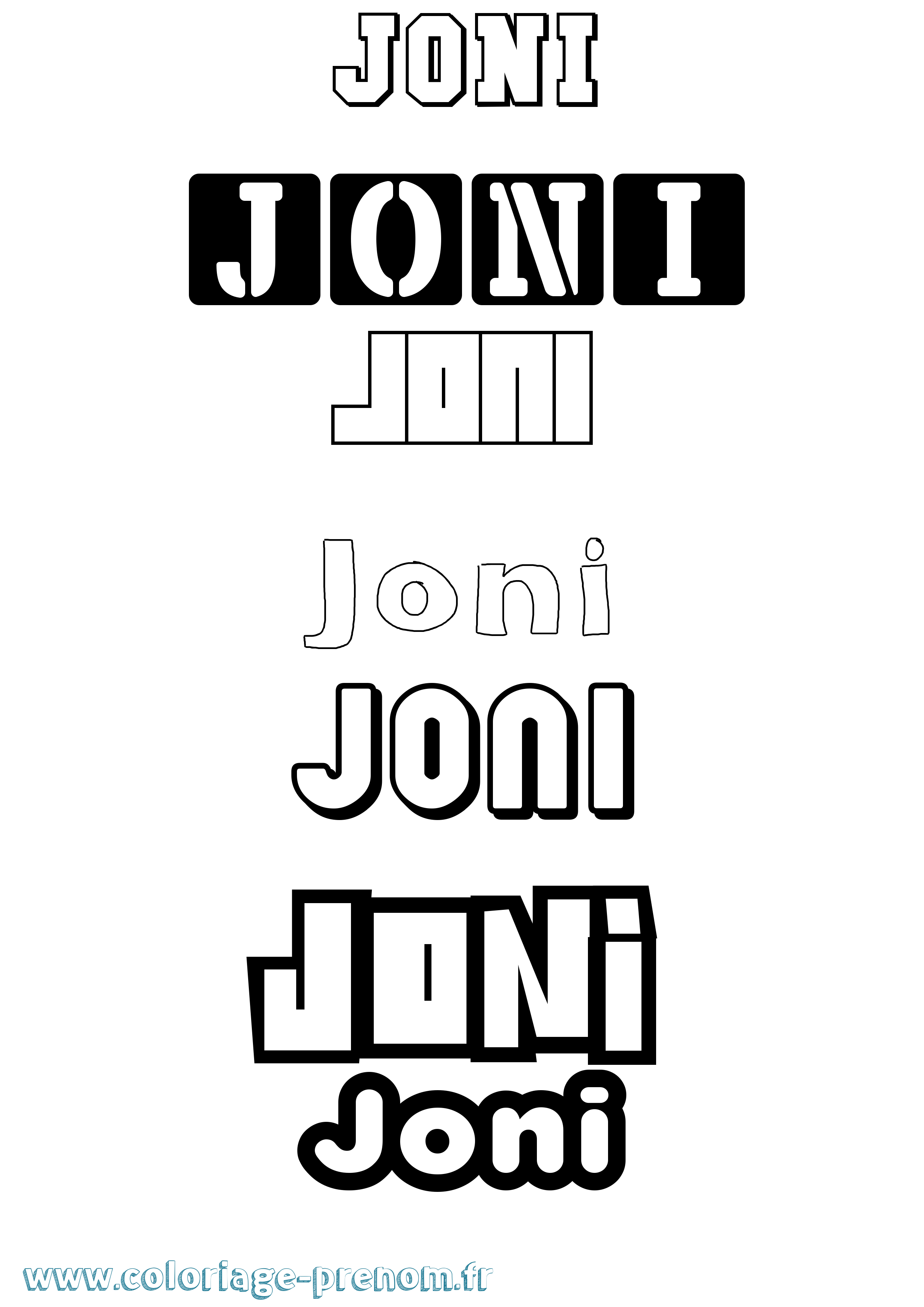 Coloriage Joni Simple Coloriage prénom Joni Simple